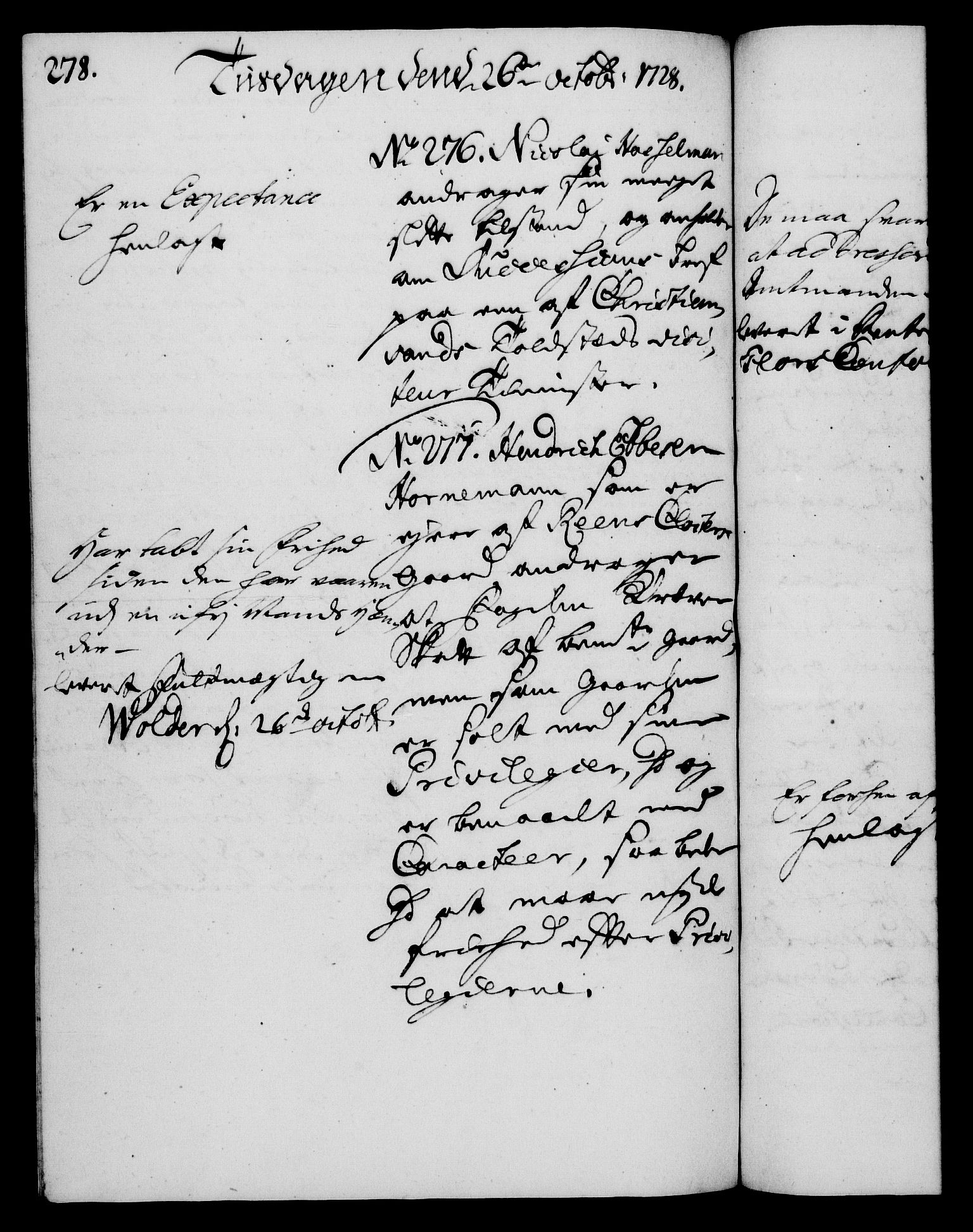 Rentekammeret, Kammerkanselliet, AV/RA-EA-3111/G/Gh/Gha/L0010: Norsk ekstraktmemorialprotokoll (merket RK 53.55), 1728, p. 278