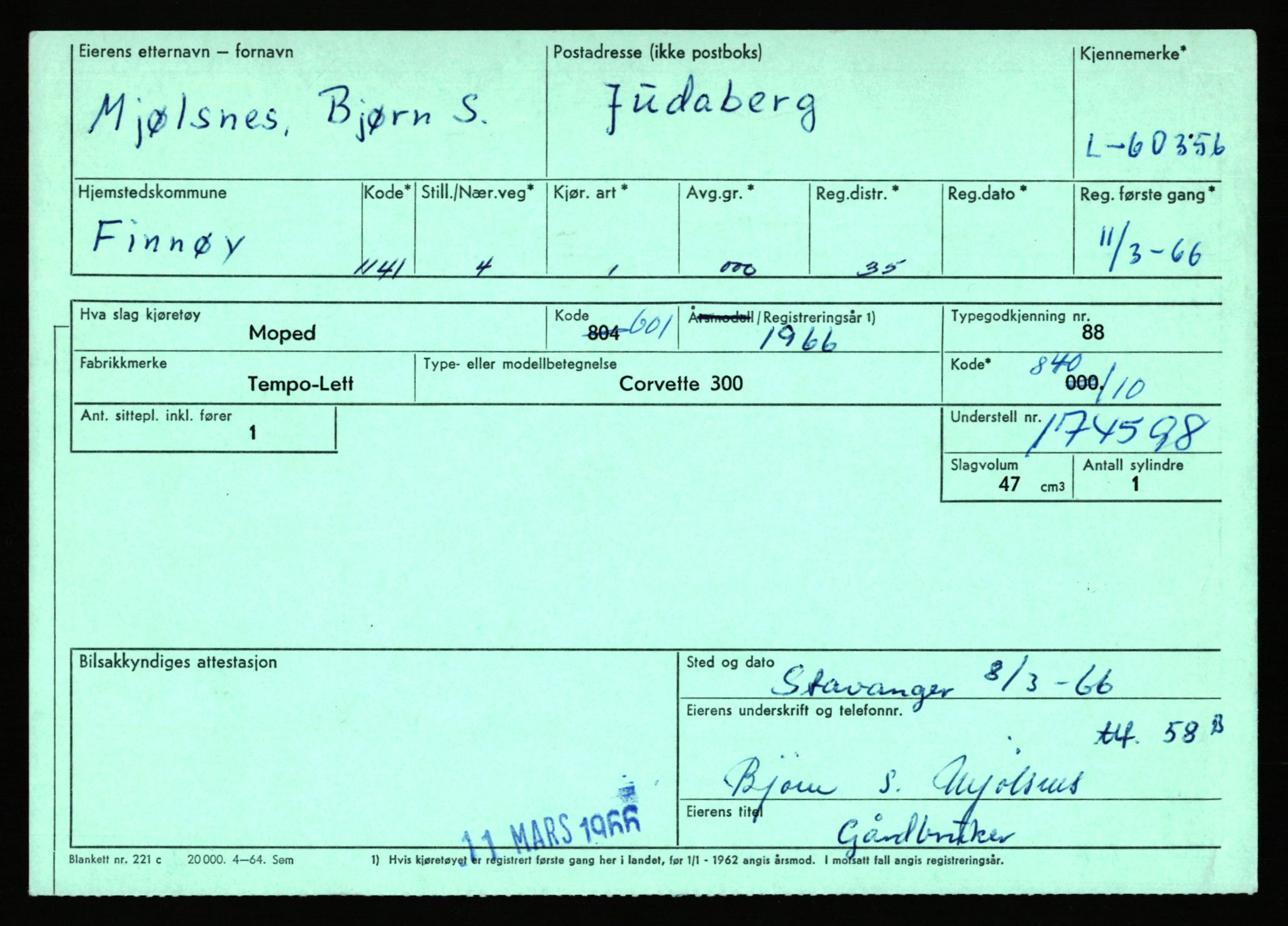 Stavanger trafikkstasjon, AV/SAST-A-101942/0/F/L0059: L-60000 - L-60699, 1930-1971, p. 991