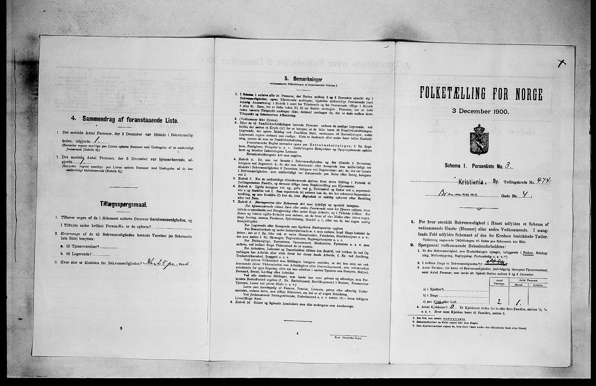 SAO, 1900 census for Kristiania, 1900, p. 4479