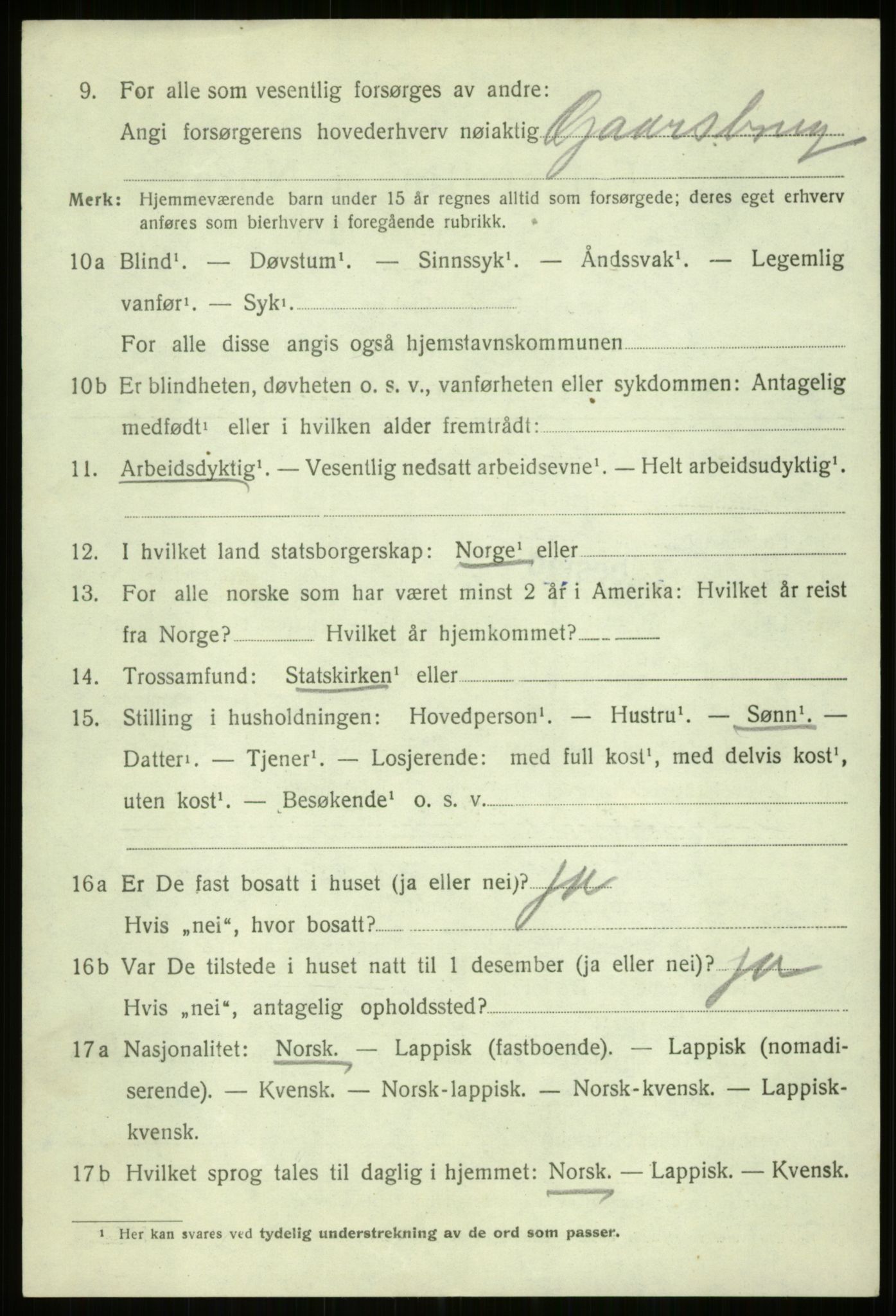 SATØ, 1920 census for Ibestad, 1920, p. 2382