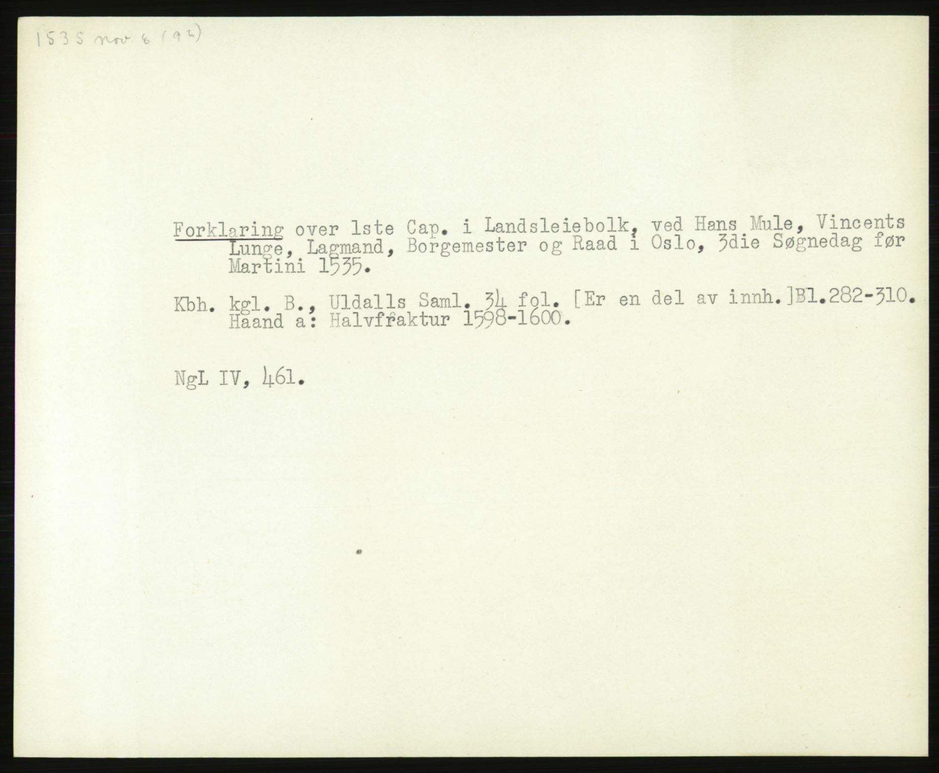 Norsk Historisk Kjeldeskrift-Institutt (NHKI), AV/RA-S-6117/G/Gc/L0031: Tematisk register til Gustav Storms håndskriftbeskrivelser i NgL bd. IV, 1483-1558, p. 244