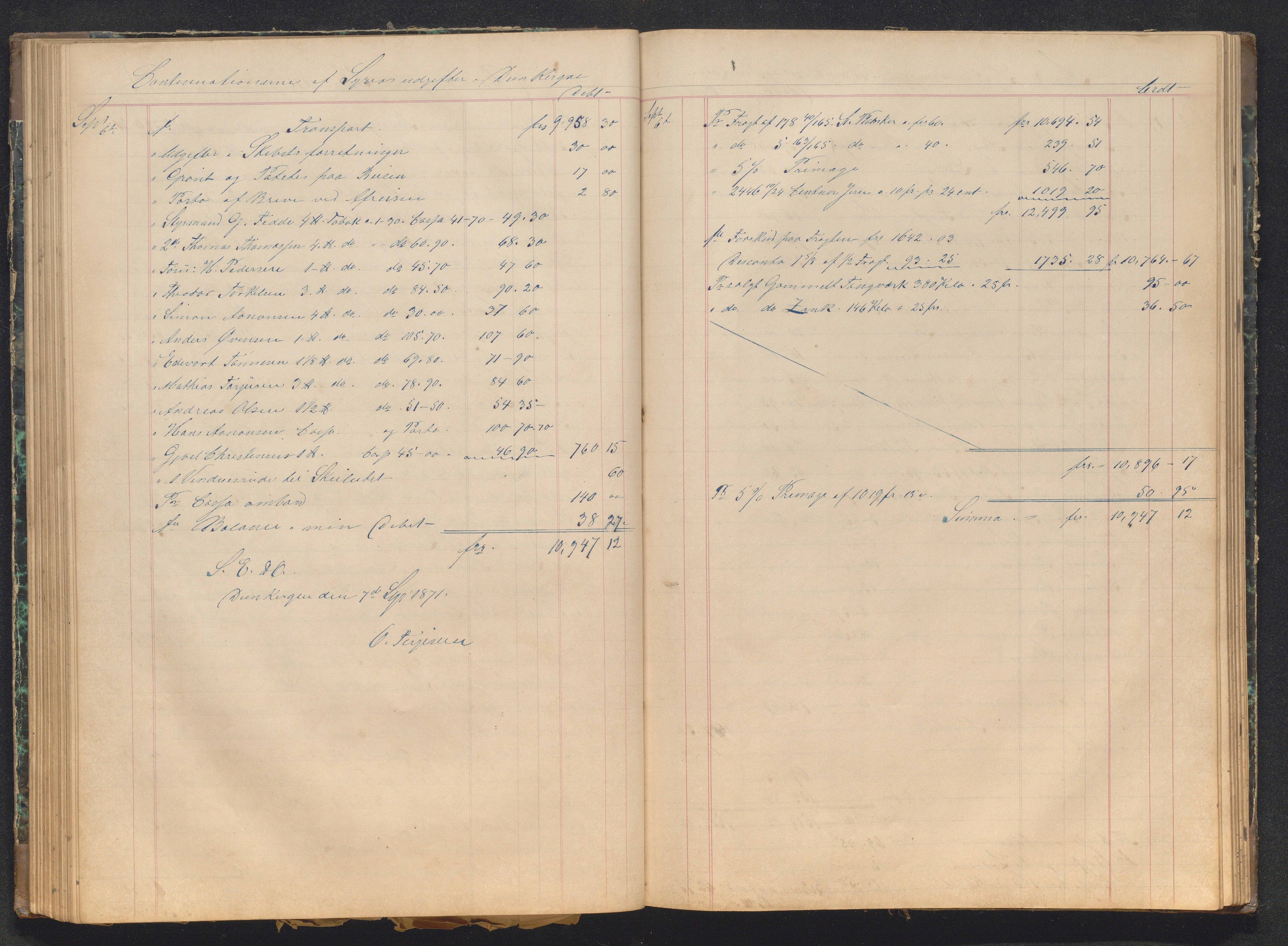 O. Terjesens rederi, AAKS/PA-2525/R/R01/L0001: Regnskapsbøker 3 stk, 1863-1916