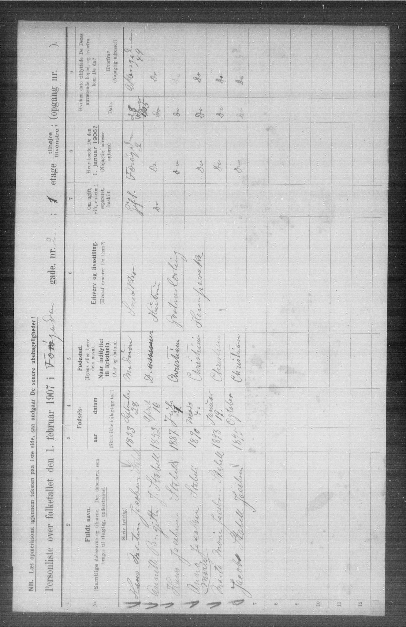 OBA, Municipal Census 1907 for Kristiania, 1907, p. 14472