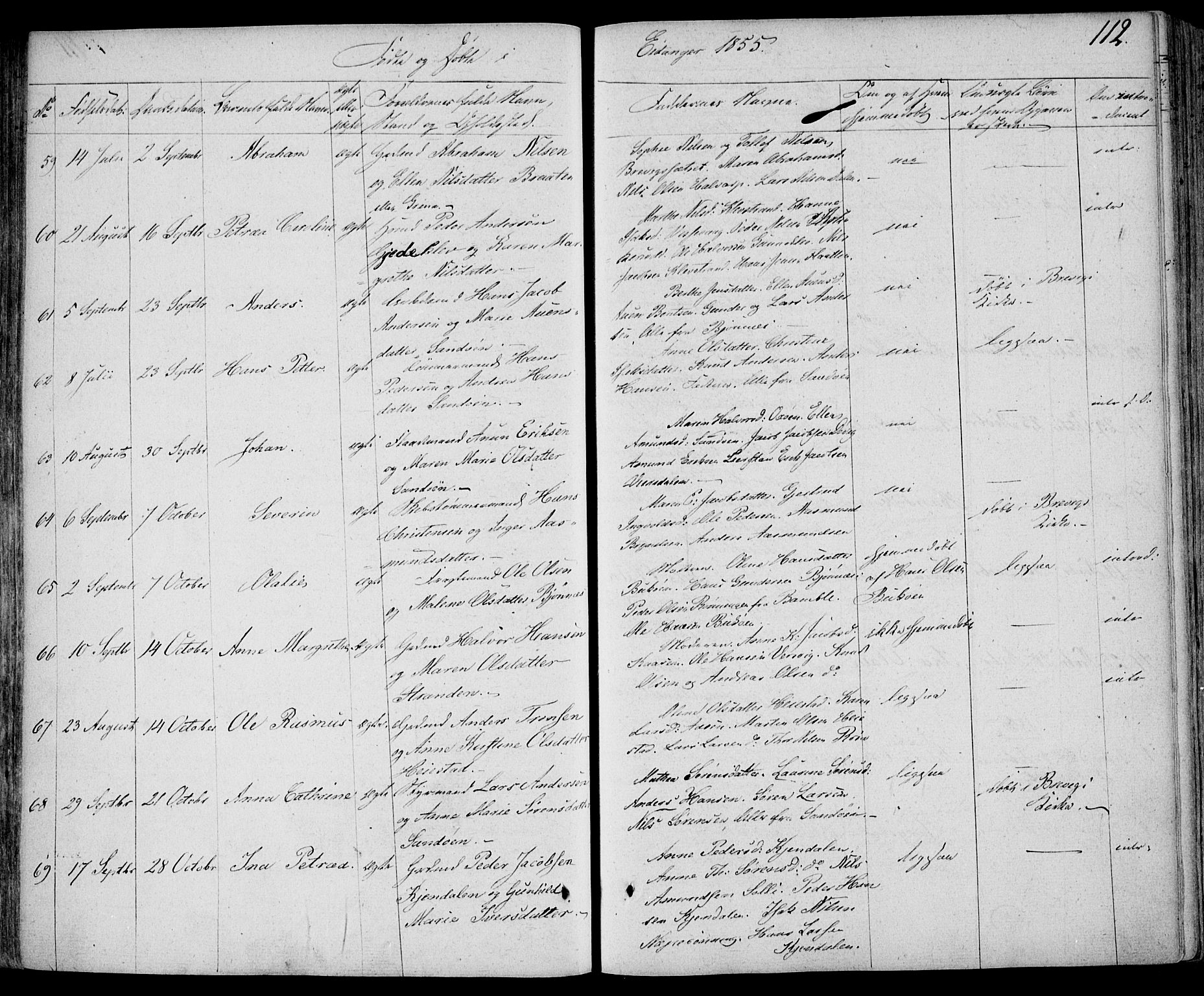 Eidanger kirkebøker, AV/SAKO-A-261/F/Fa/L0008: Parish register (official) no. 8, 1831-1858, p. 112