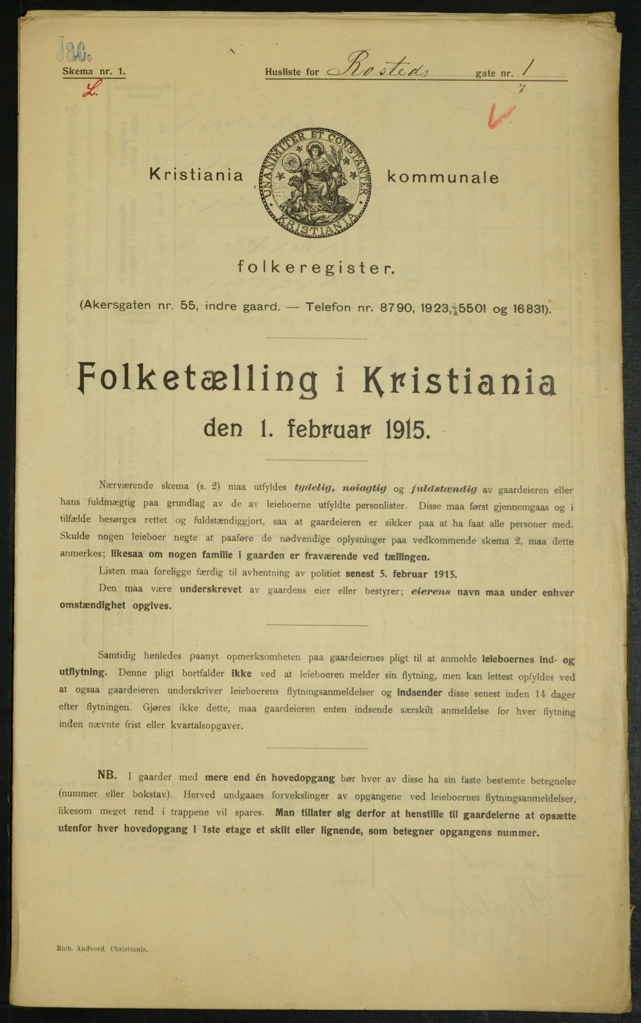 OBA, Municipal Census 1915 for Kristiania, 1915, p. 83757