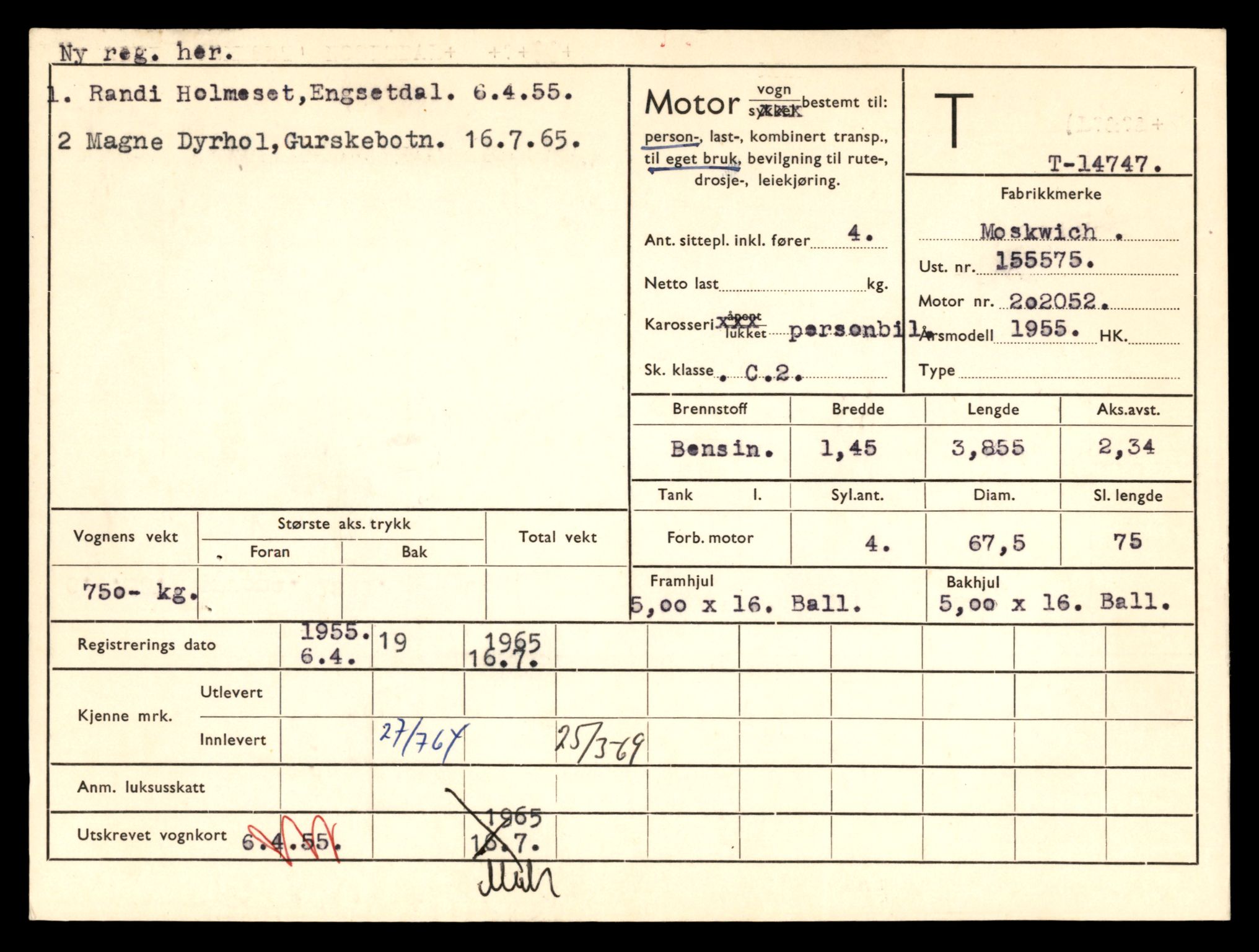 Møre og Romsdal vegkontor - Ålesund trafikkstasjon, AV/SAT-A-4099/F/Fe/L0048: Registreringskort for kjøretøy T 14721 - T 14863, 1927-1998, p. 557