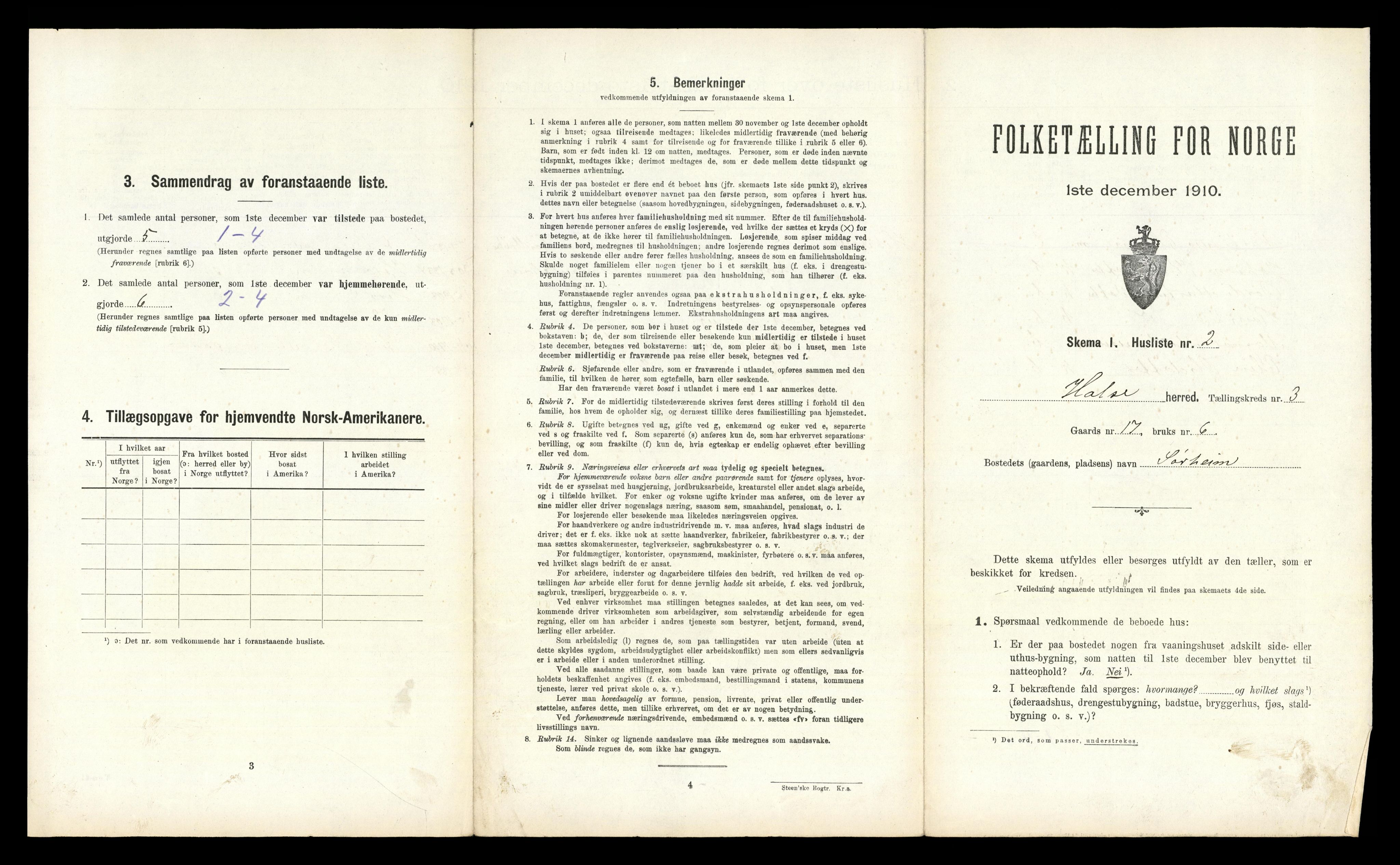 RA, 1910 census for Halsa, 1910, p. 161