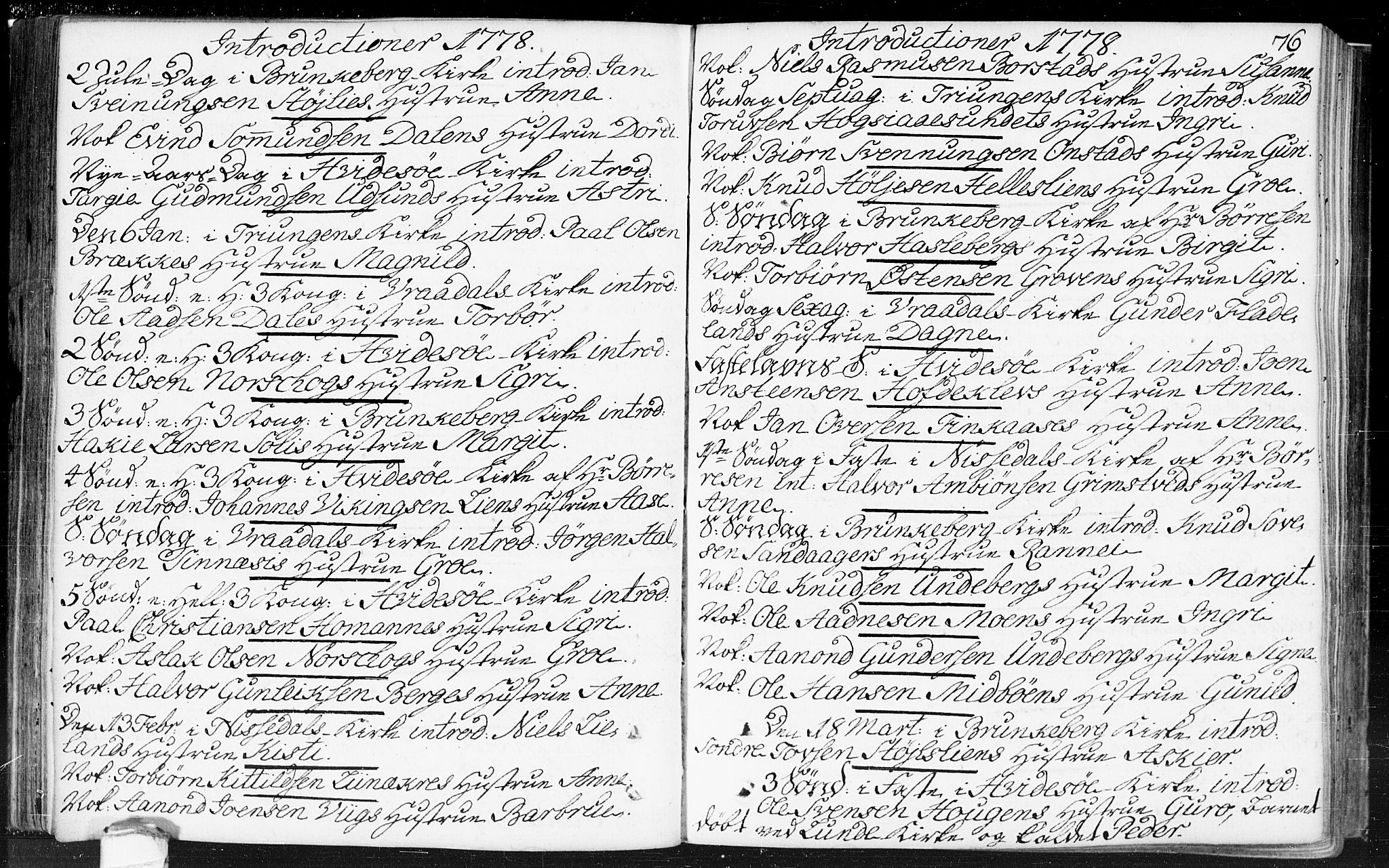 Kviteseid kirkebøker, SAKO/A-276/F/Fa/L0002: Parish register (official) no. I 2, 1773-1786, p. 76