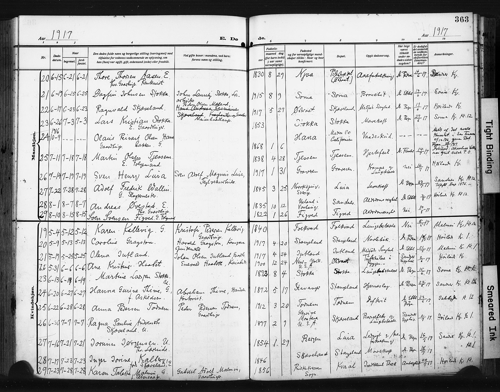 Høyland sokneprestkontor, AV/SAST-A-101799/001/30BA/L0017: Parish register (official) no. A 15, 1912-1924, p. 363