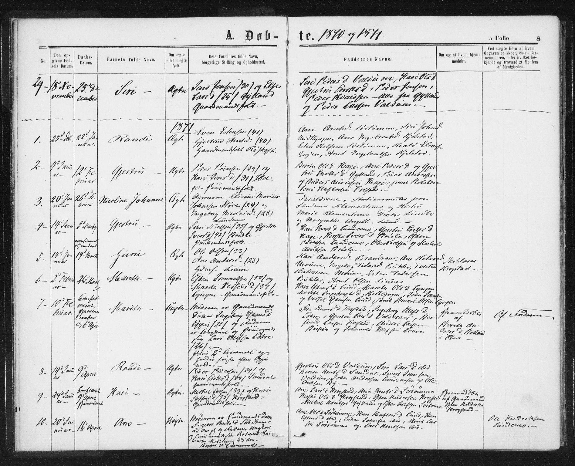 Ministerialprotokoller, klokkerbøker og fødselsregistre - Sør-Trøndelag, SAT/A-1456/692/L1104: Parish register (official) no. 692A04, 1862-1878, p. 8