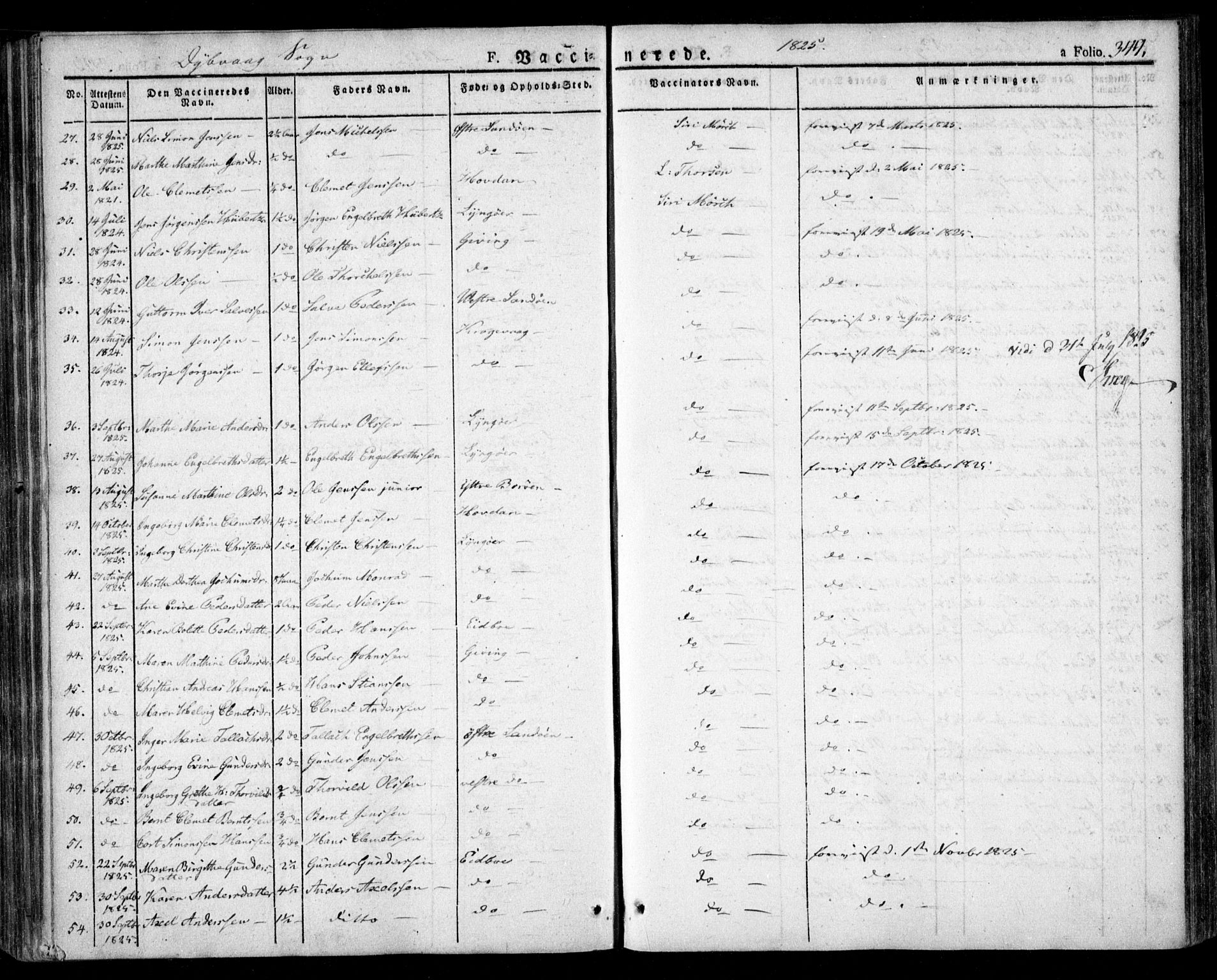 Dypvåg sokneprestkontor, AV/SAK-1111-0007/F/Fa/Faa/L0004: Parish register (official) no. A 4, 1824-1840, p. 344