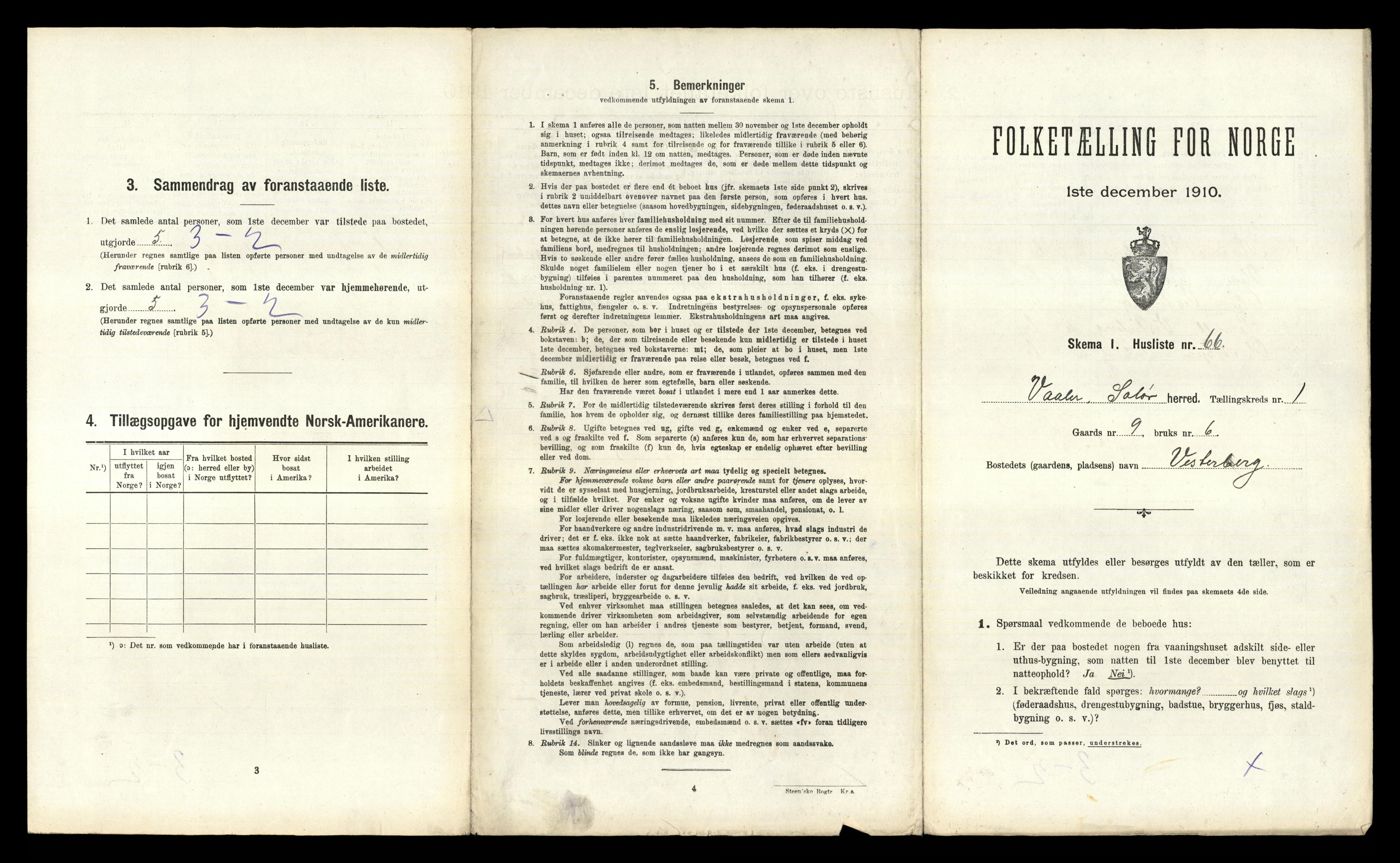 RA, 1910 census for Våler, 1910, p. 167