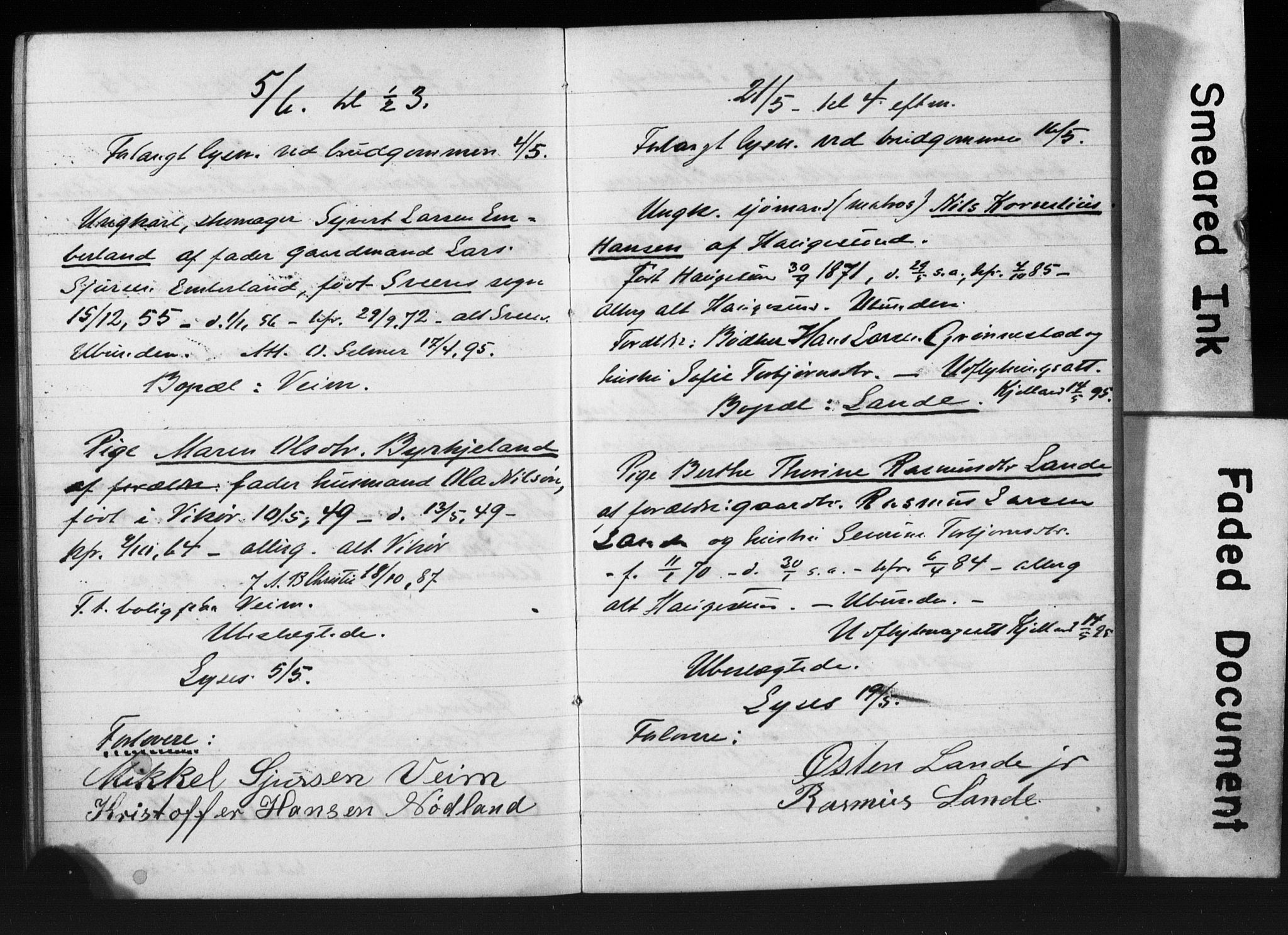 Avaldsnes sokneprestkontor, AV/SAST-A -101851/I/Ie/L0003: Banns register no. IX 3C, 1894-1897