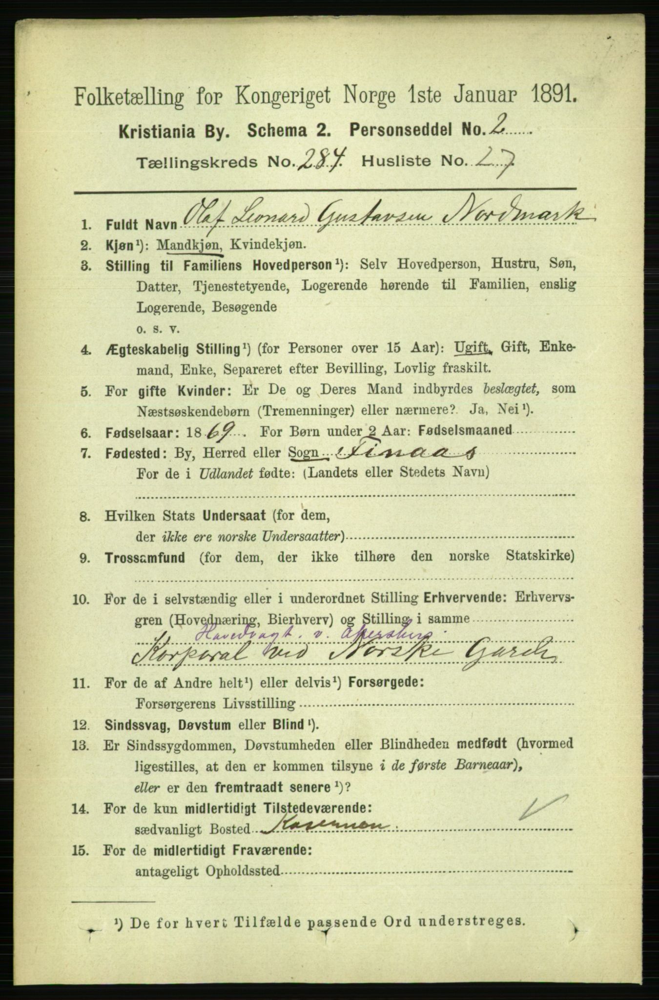 RA, 1891 census for 0301 Kristiania, 1891, p. 174132