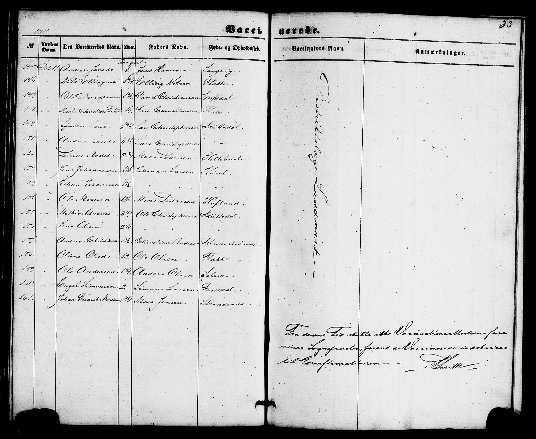 Fjaler sokneprestembete, AV/SAB-A-79801/H/Haa/Haaa/L0011: Parish register (official) no. A 11, 1860-1867, p. 33