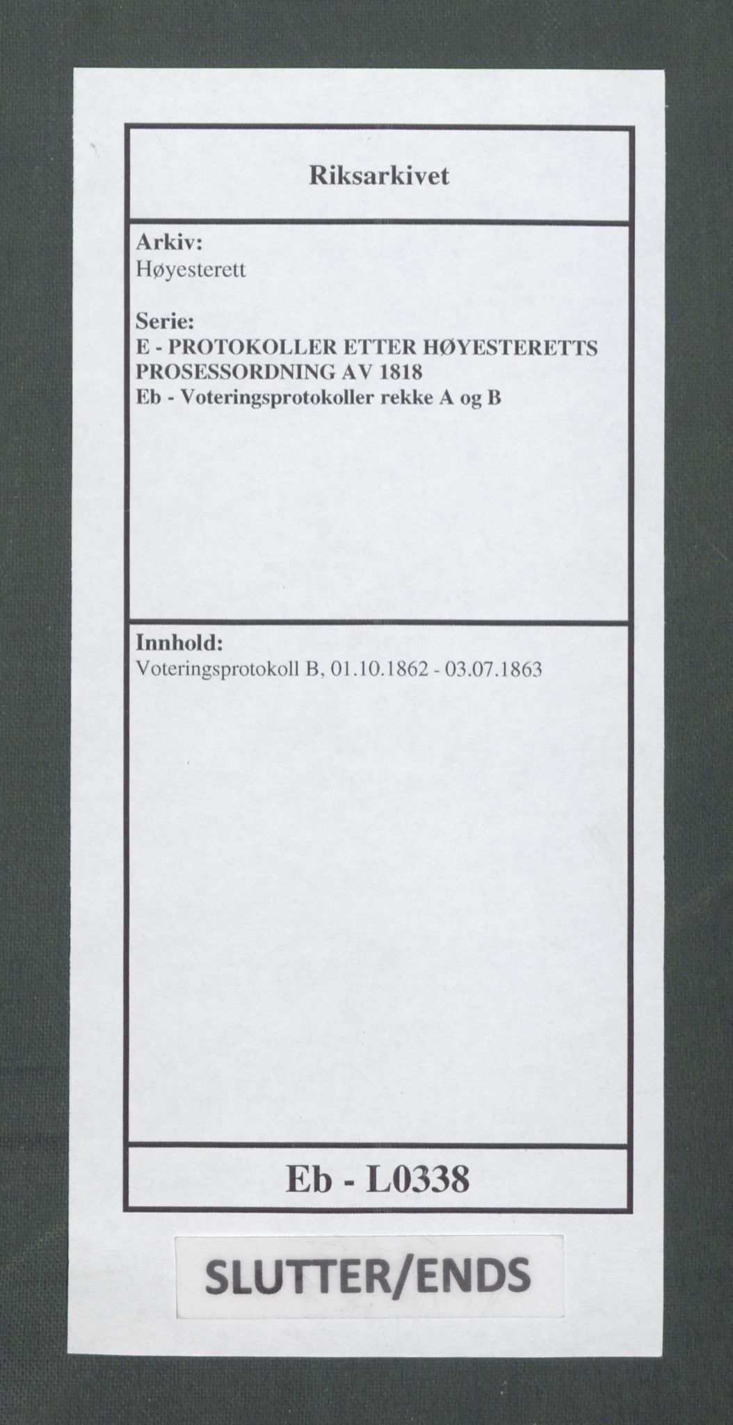 Høyesterett, AV/RA-S-1002/E/Eb/Ebb/L0053: Voteringsprotokoll, 1862-1863