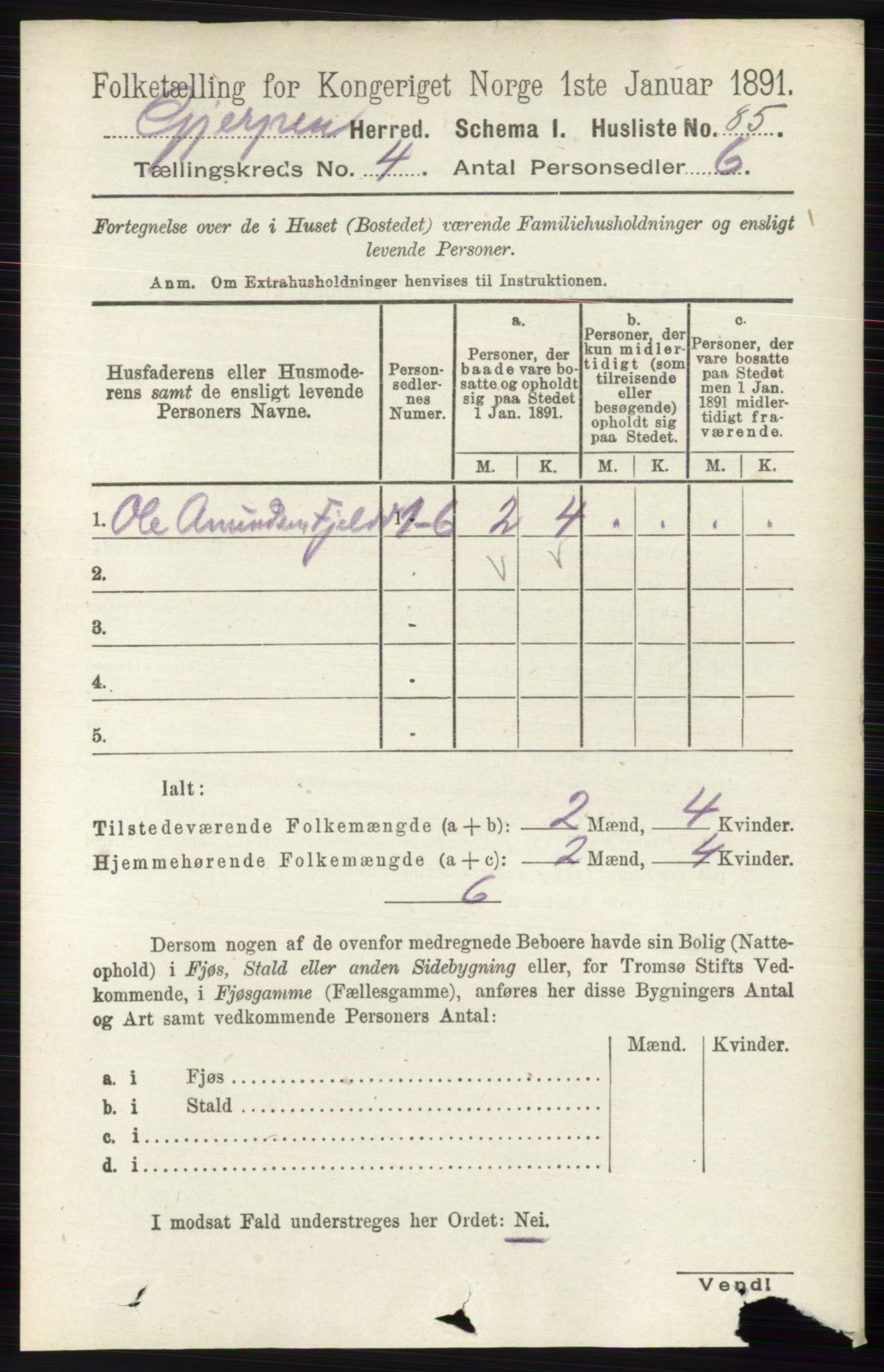 RA, 1891 census for 0812 Gjerpen, 1891, p. 1946