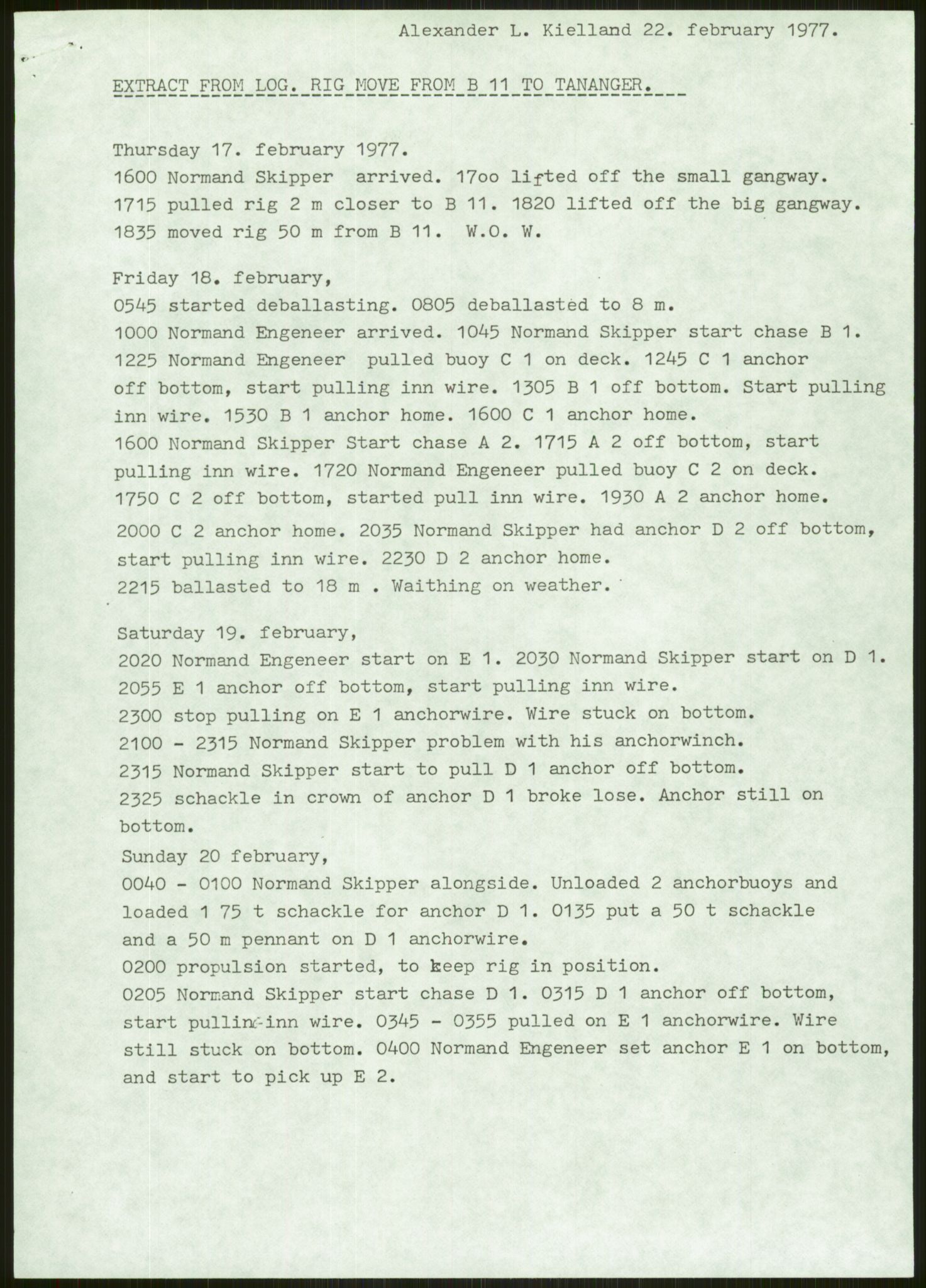 Justisdepartementet, Granskningskommisjonen ved Alexander Kielland-ulykken 27.3.1980, AV/RA-S-1165/D/L0006: A Alexander L. Kielland (Doku.liste + A3-A6, A11-A13, A18-A20-A21, A23, A31 av 31)/Dykkerjournaler, 1980-1981, p. 446