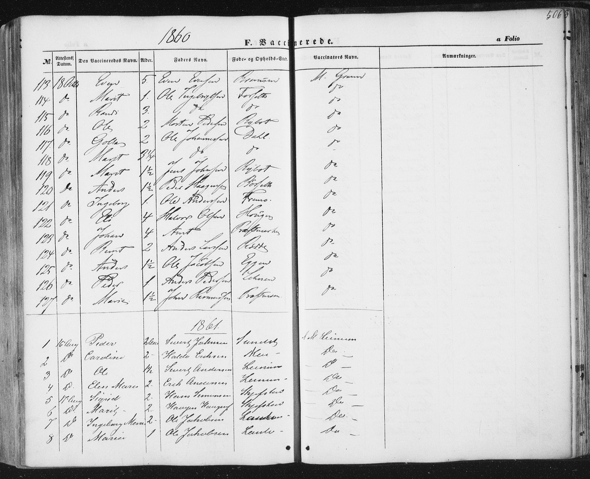 Ministerialprotokoller, klokkerbøker og fødselsregistre - Sør-Trøndelag, SAT/A-1456/691/L1076: Parish register (official) no. 691A08, 1852-1861, p. 506