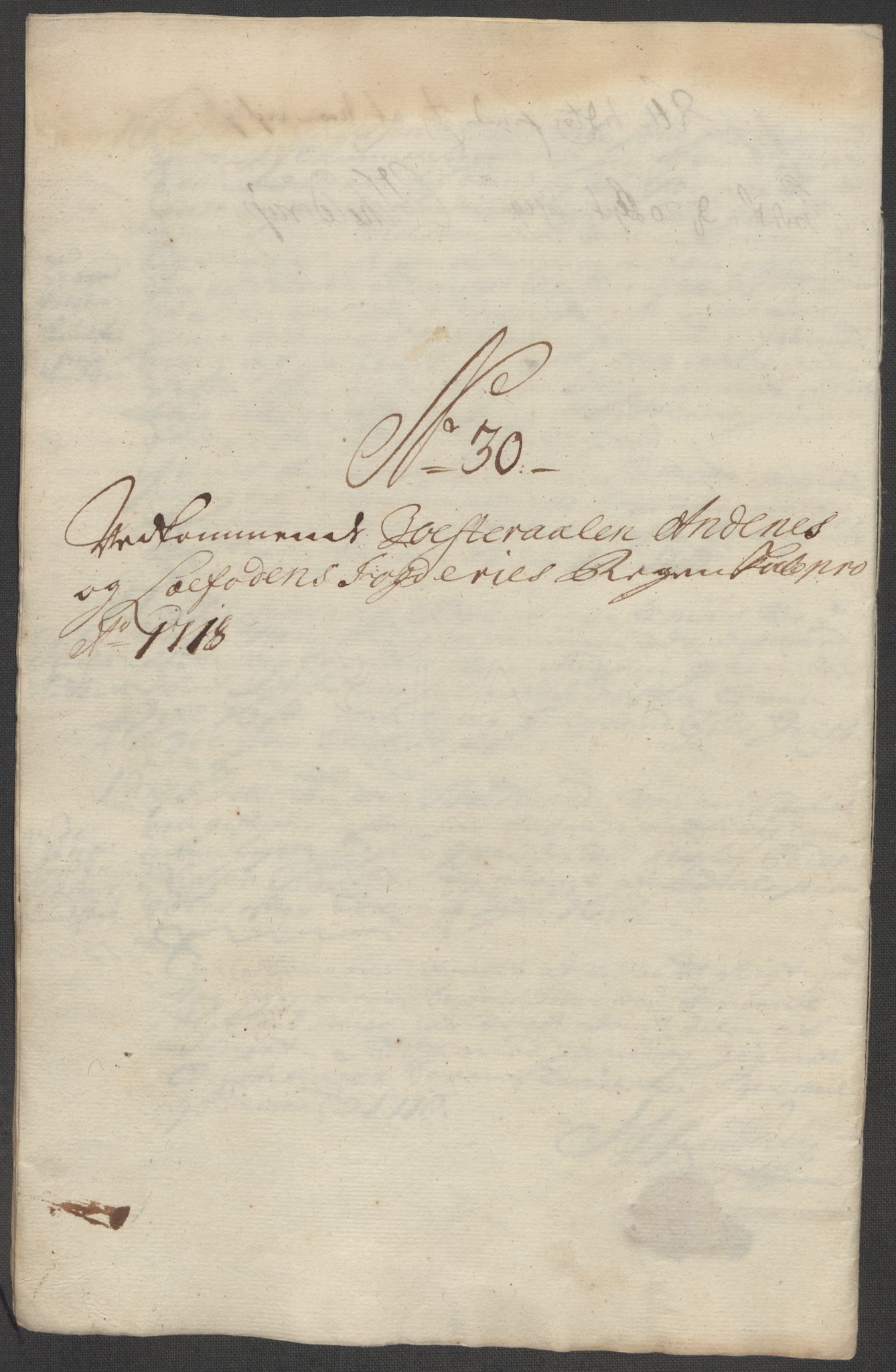 Rentekammeret inntil 1814, Reviderte regnskaper, Fogderegnskap, AV/RA-EA-4092/R67/L4684: Fogderegnskap Vesterålen, Andenes og Lofoten, 1718, p. 266