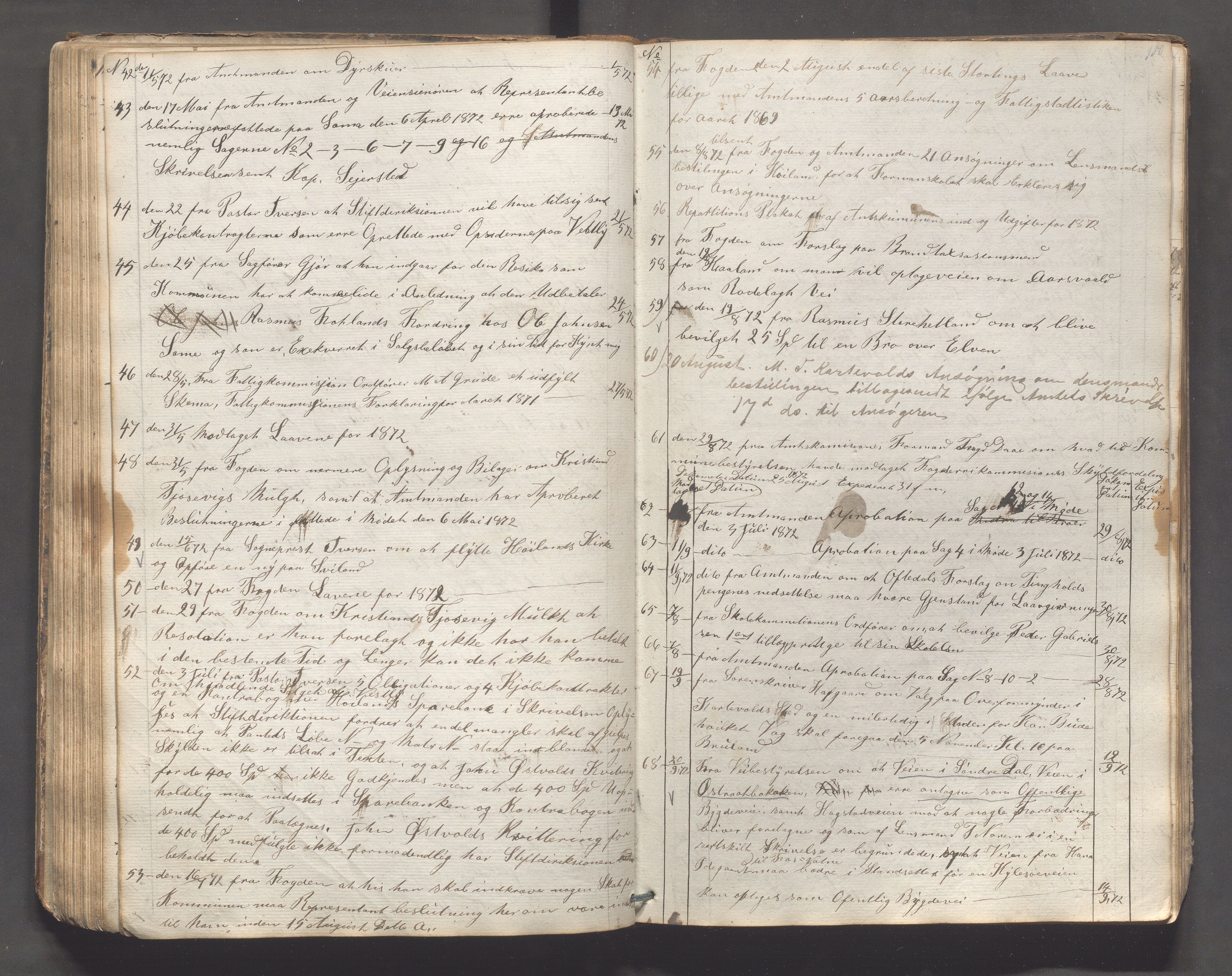 Høyland kommune - Formannskapet, IKAR/K-100046/C/L0001: Journal, 1838-1887, p. 100