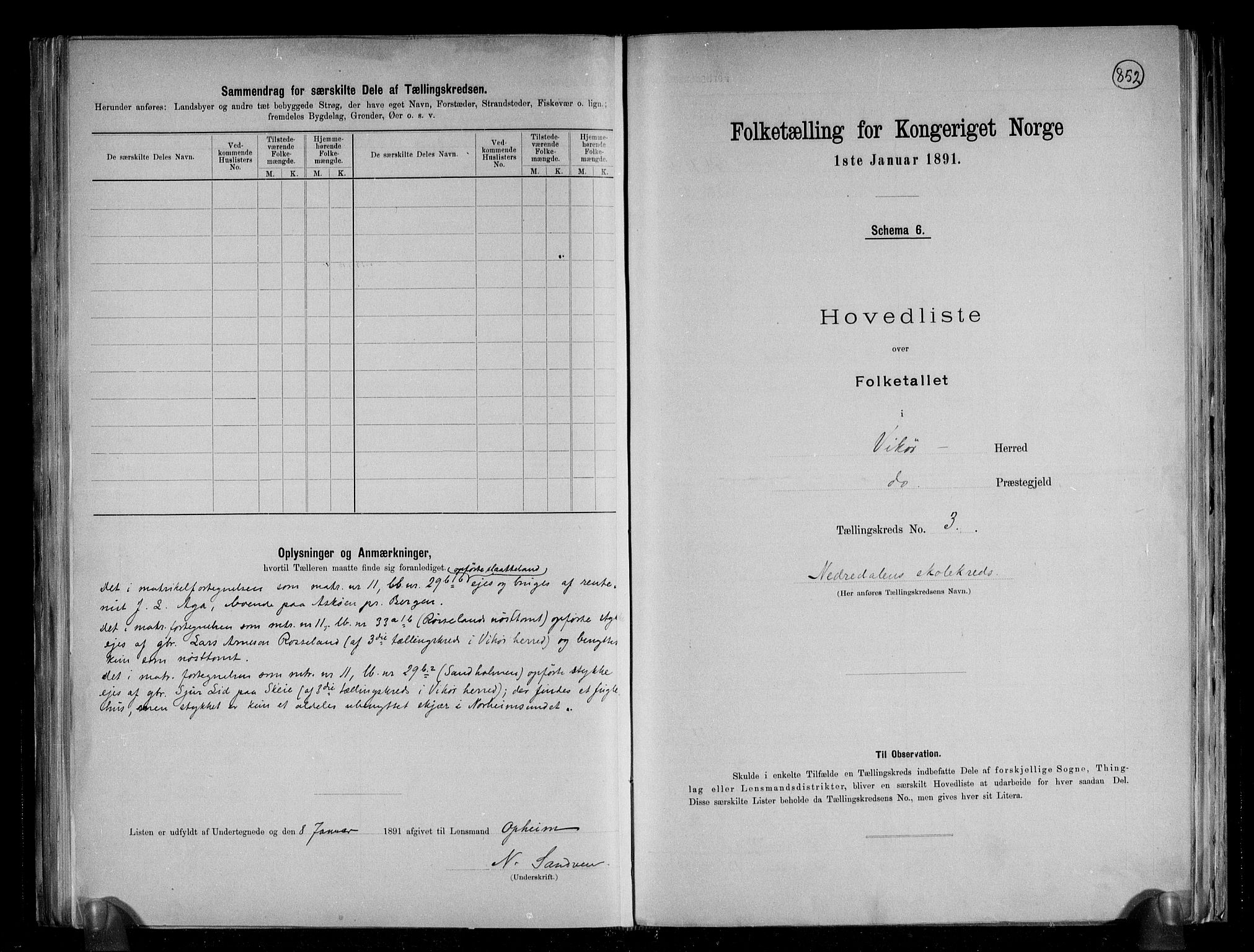 RA, 1891 census for 1238 Vikør, 1891, p. 9