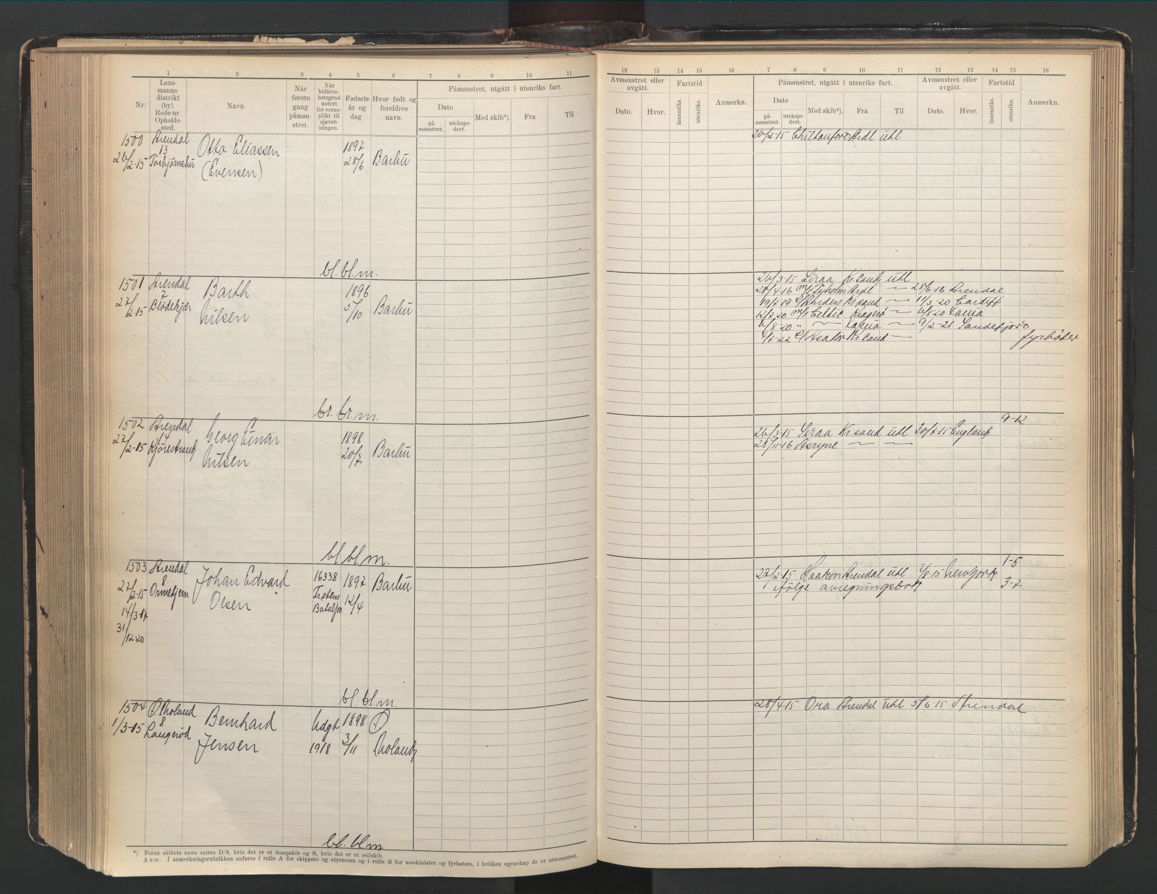 Arendal mønstringskrets, AV/SAK-2031-0012/F/Fb/L0003: Hovedrulle A nr 1-2495, E-4, 1899-1949, p. 310