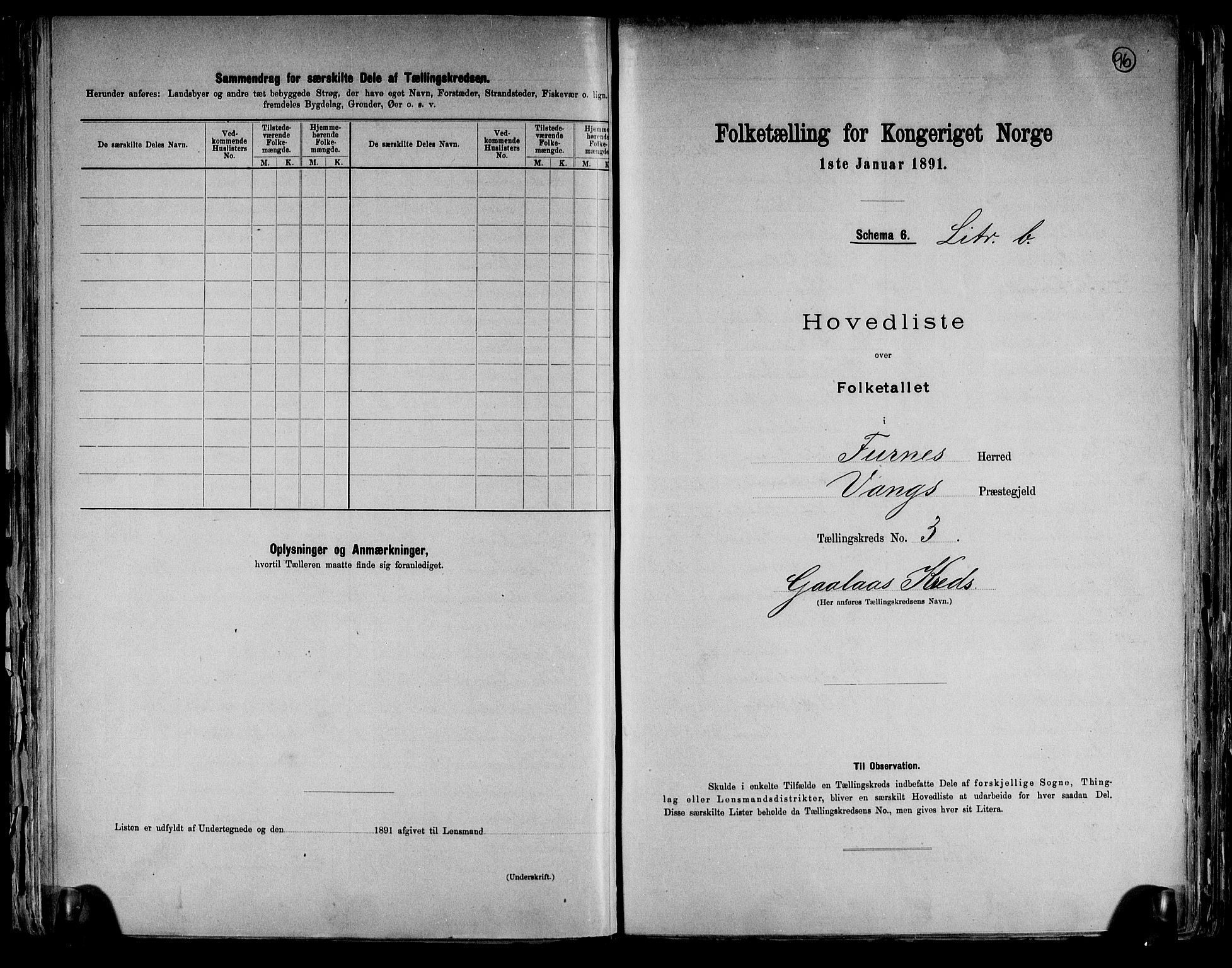 RA, Census 1891 for 0413 Furnes herred, 1891, p. 12