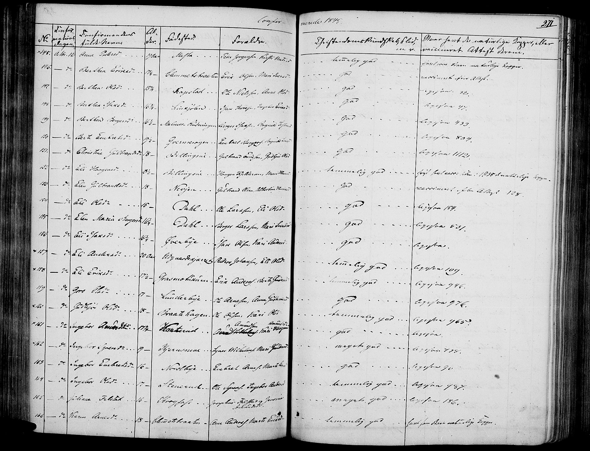 Vinger prestekontor, AV/SAH-PREST-024/H/Ha/Haa/L0008: Parish register (official) no. 8, 1839-1847, p. 271