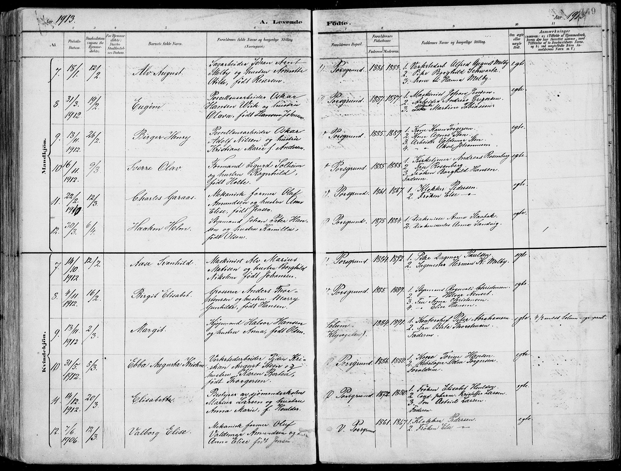 Porsgrunn kirkebøker , SAKO/A-104/F/Fa/L0010: Parish register (official) no. 10, 1895-1919, p. 149