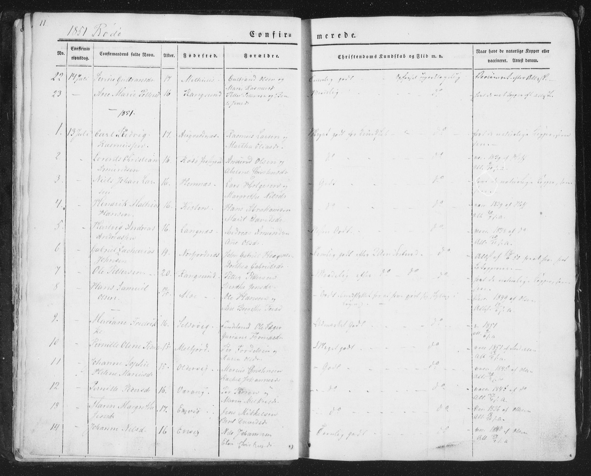 Ministerialprotokoller, klokkerbøker og fødselsregistre - Nordland, SAT/A-1459/841/L0604: Parish register (official) no. 841A09 /1, 1845-1862, p. 11