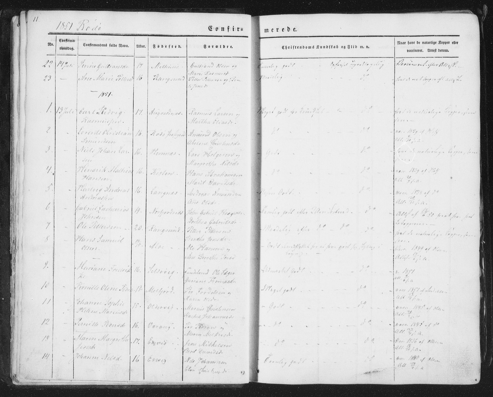 Ministerialprotokoller, klokkerbøker og fødselsregistre - Nordland, AV/SAT-A-1459/841/L0604: Parish register (official) no. 841A09 /1, 1845-1862, p. 11