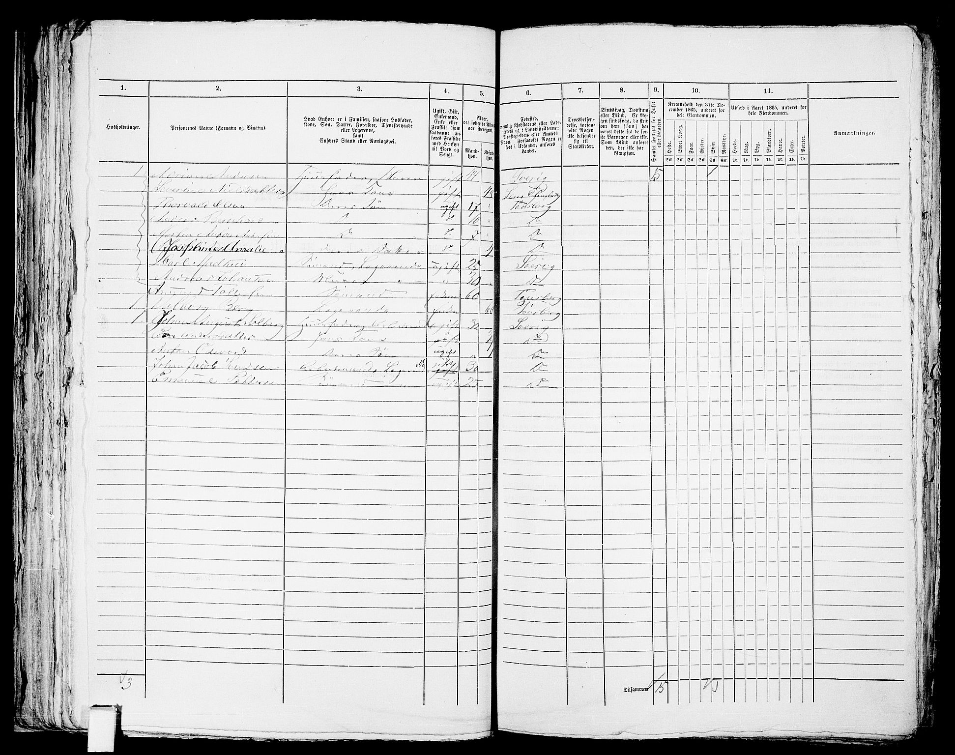 RA, 1865 census for Tønsberg, 1865, p. 131