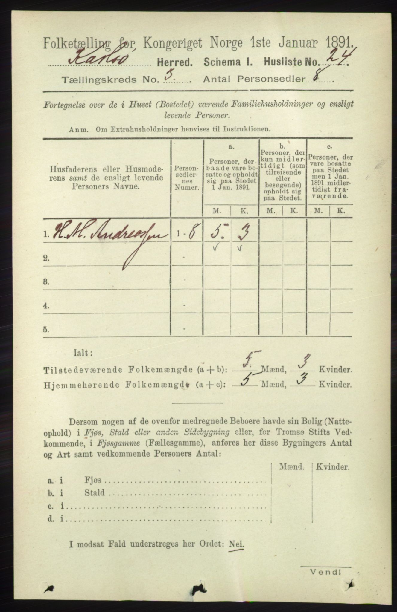 RA, 1891 census for 1936 Karlsøy, 1891, p. 603