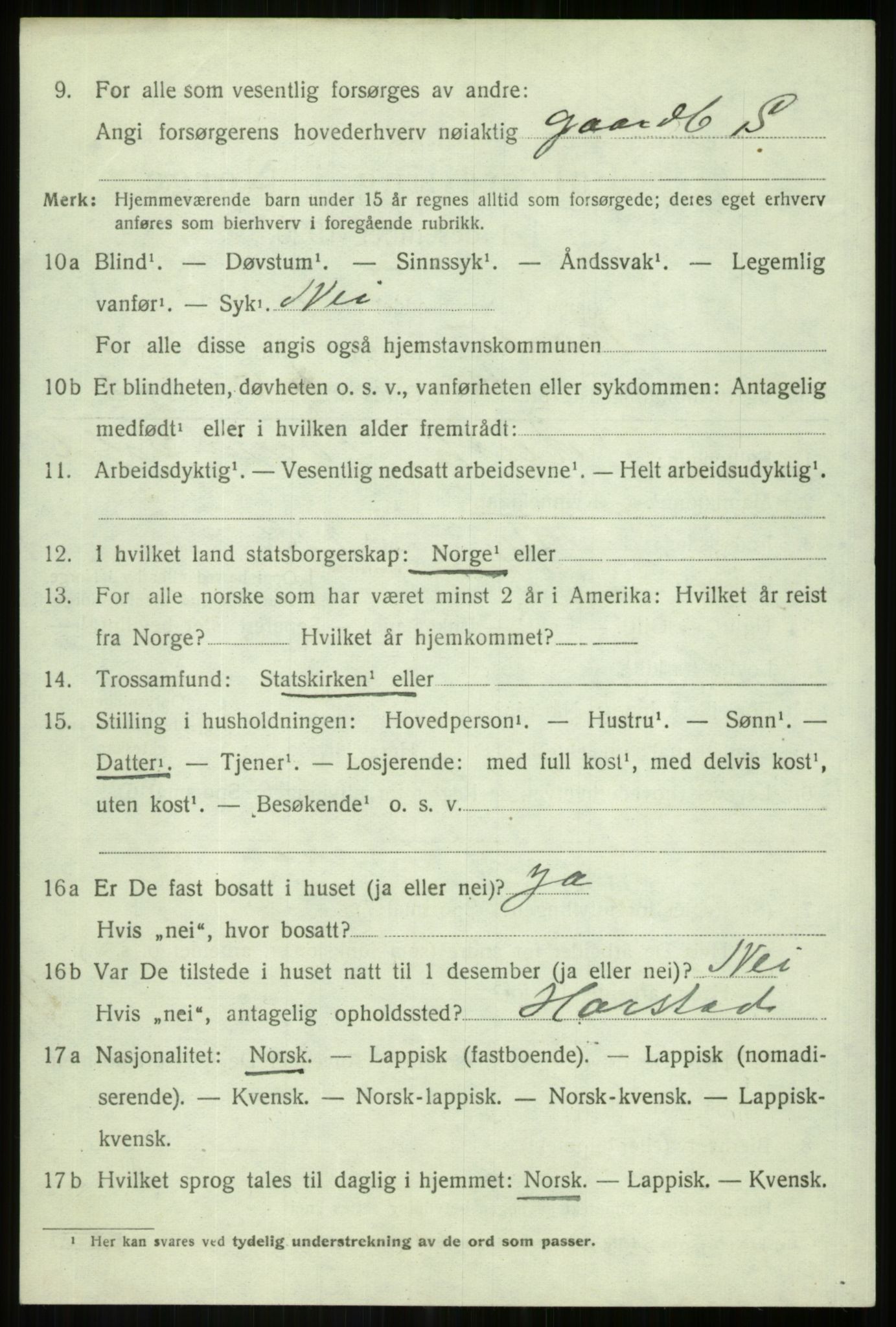 SATØ, 1920 census for Bardu, 1920, p. 795