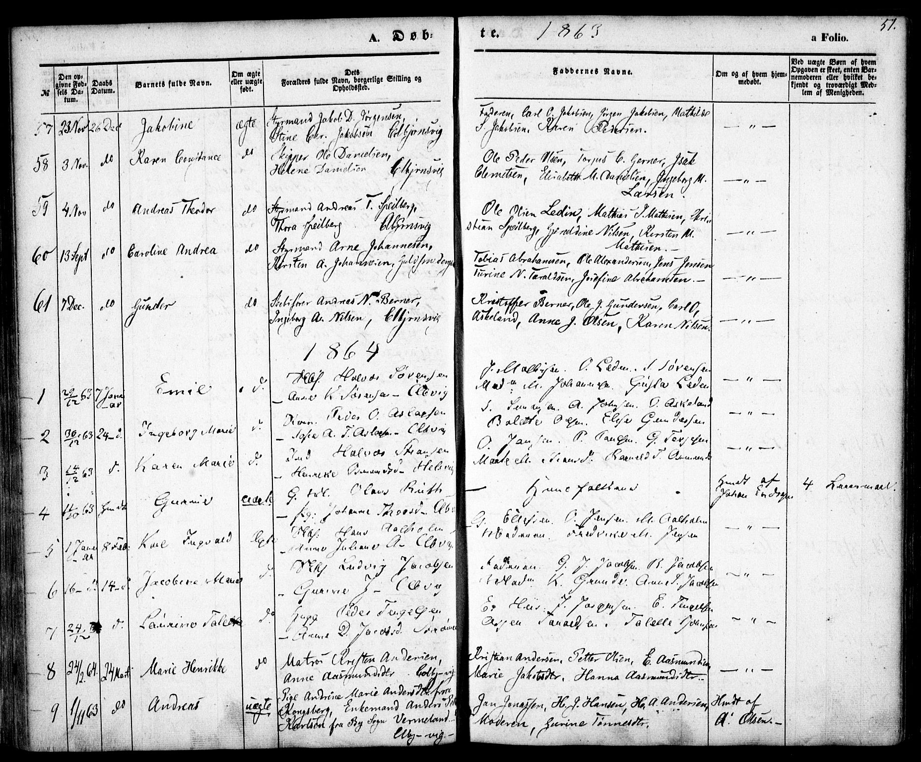 Hisøy sokneprestkontor, SAK/1111-0020/F/Fa/L0001: Parish register (official) no. A 1, 1849-1871, p. 51