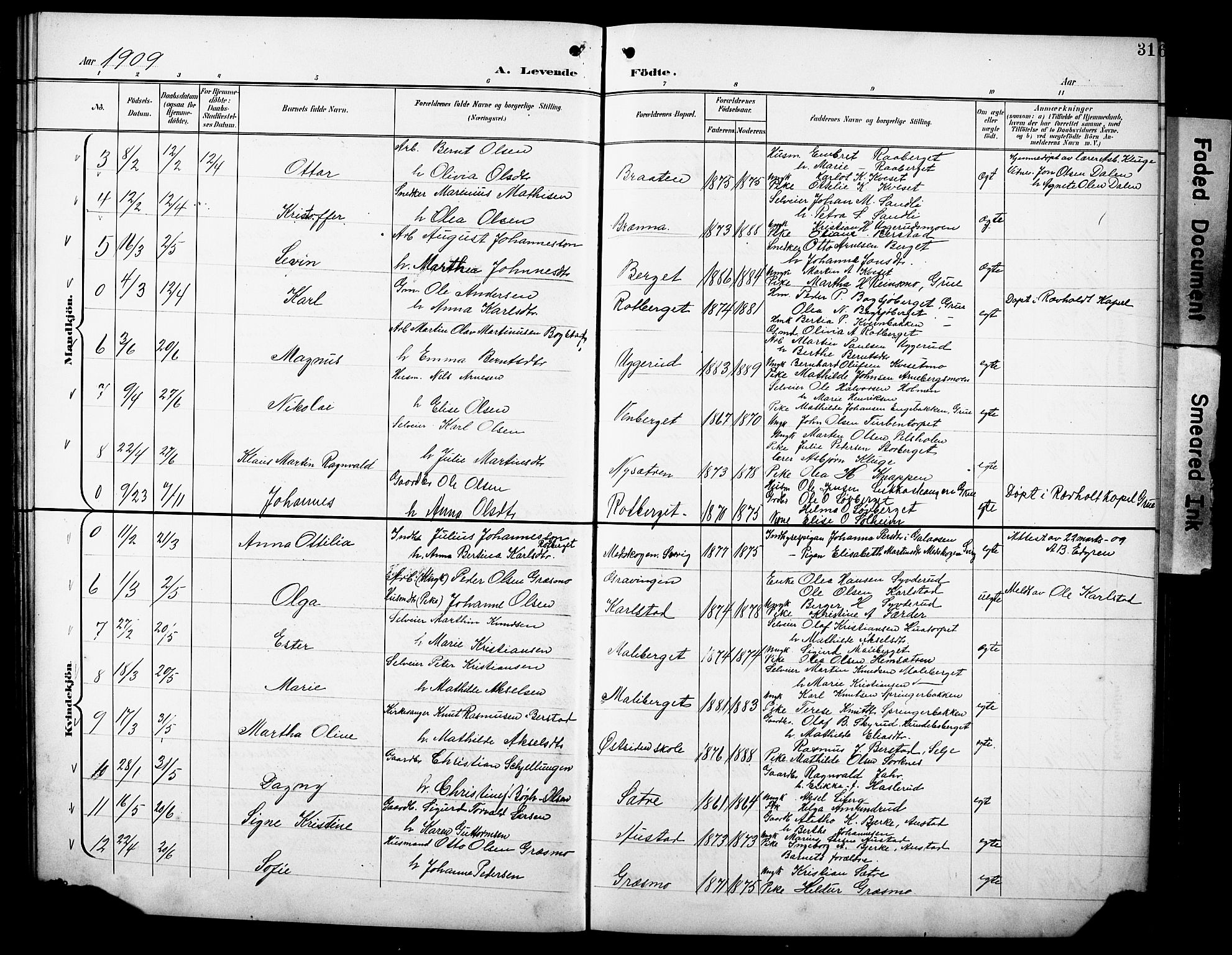 Hof prestekontor, SAH/PREST-038/H/Ha/Hab/L0005: Parish register (copy) no. 5, 1899-1916, p. 31