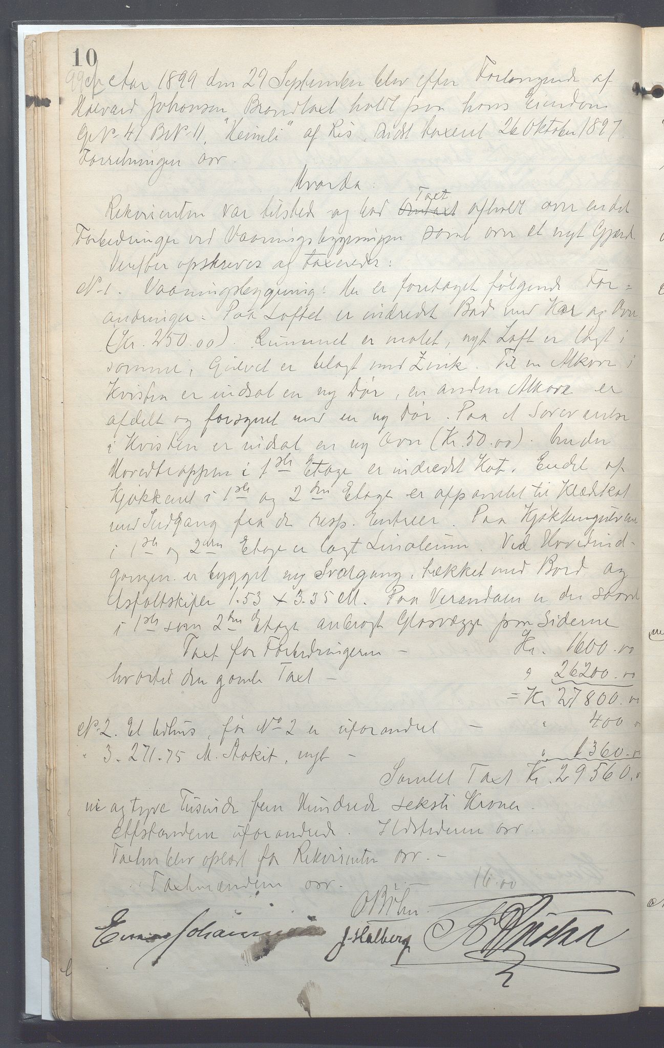 Lensmennene i Aker, OBA/A-10133/F/Fa/L0010: Branntakstprotokoll, 1899-1903, p. 10