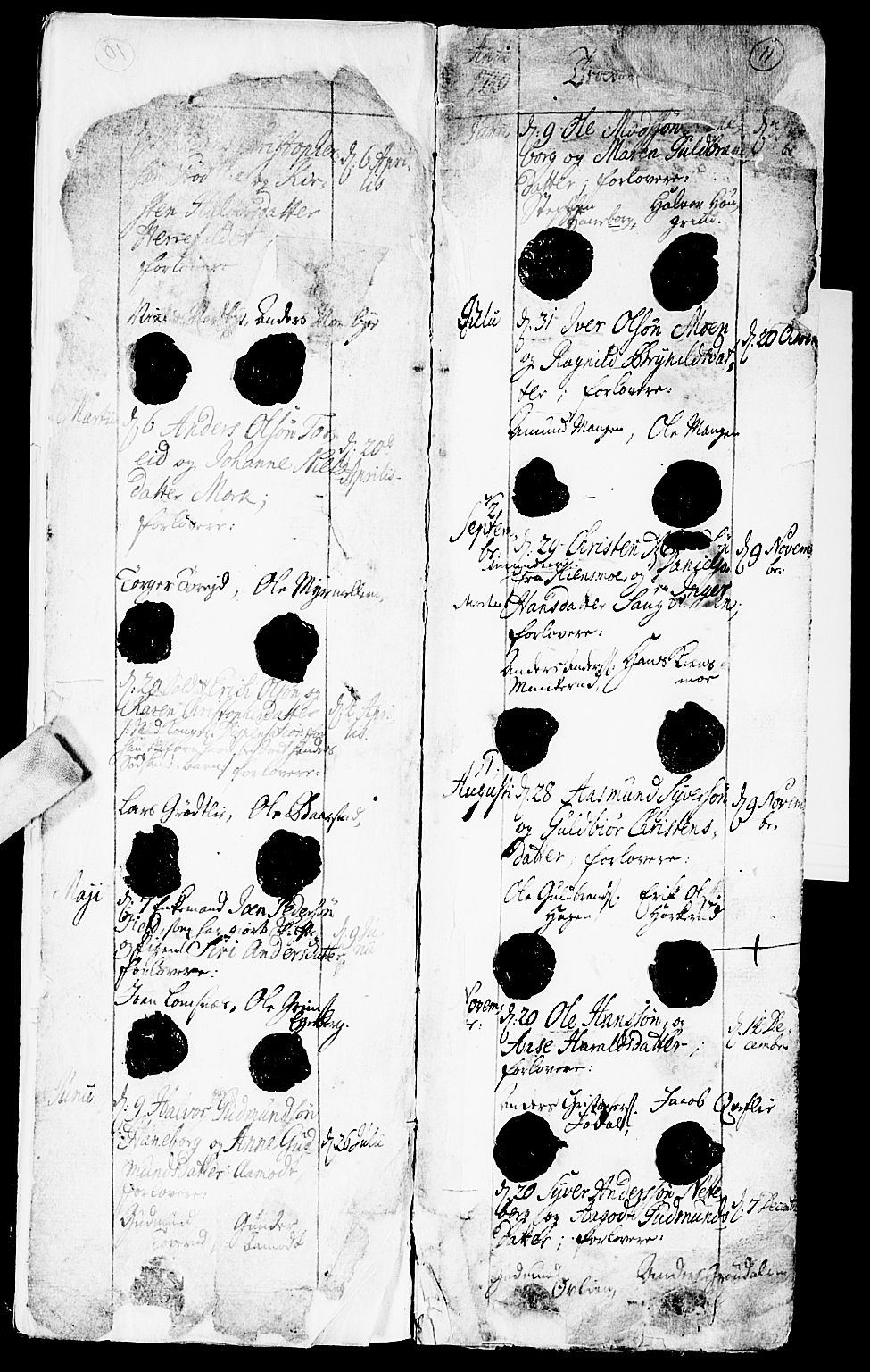 Aurskog prestekontor Kirkebøker, SAO/A-10304a/F/Fa/L0002: Parish register (official) no. I 2, 1735-1766, p. 11