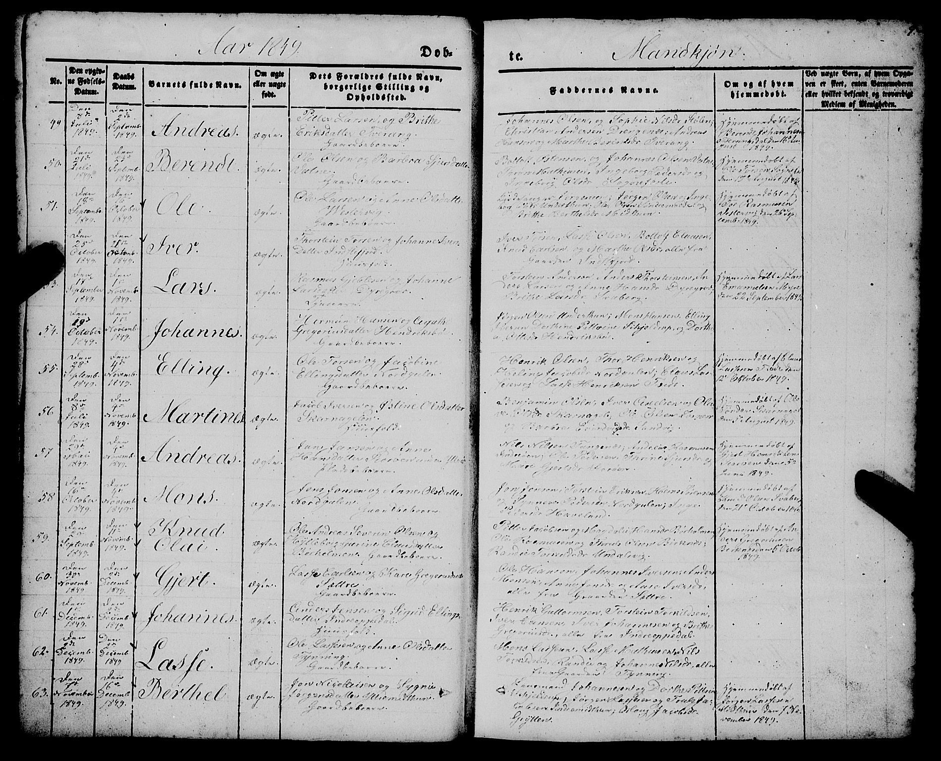 Gulen sokneprestembete, AV/SAB-A-80201/H/Haa/Haaa/L0021: Parish register (official) no. A 21, 1848-1858, p. 9