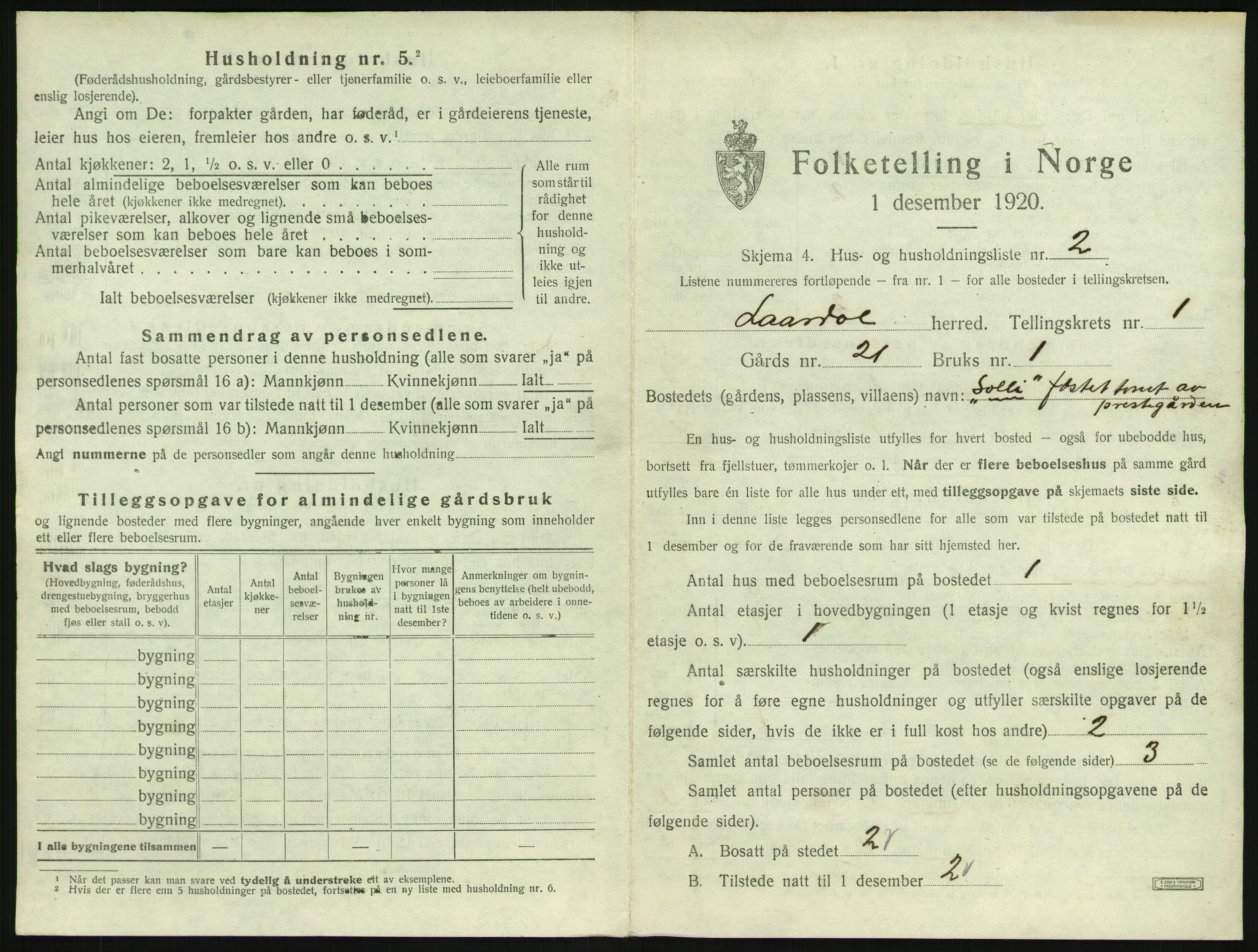 SAKO, 1920 census for Lårdal, 1920, p. 47