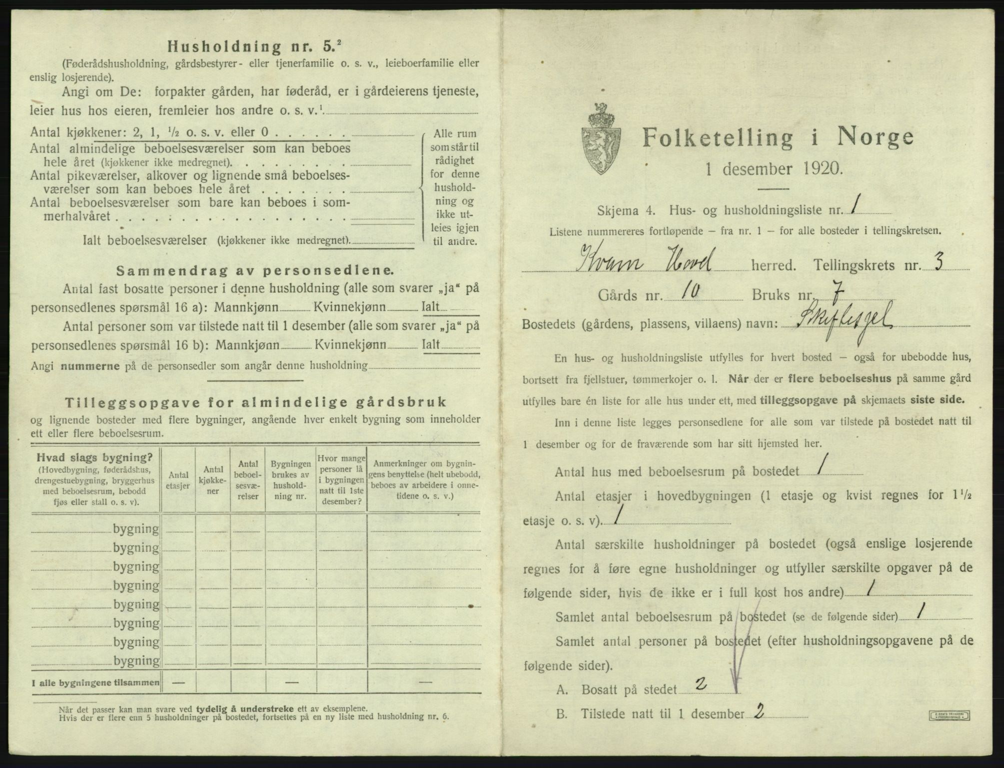 SAB, 1920 census for Kvam, 1920, p. 194