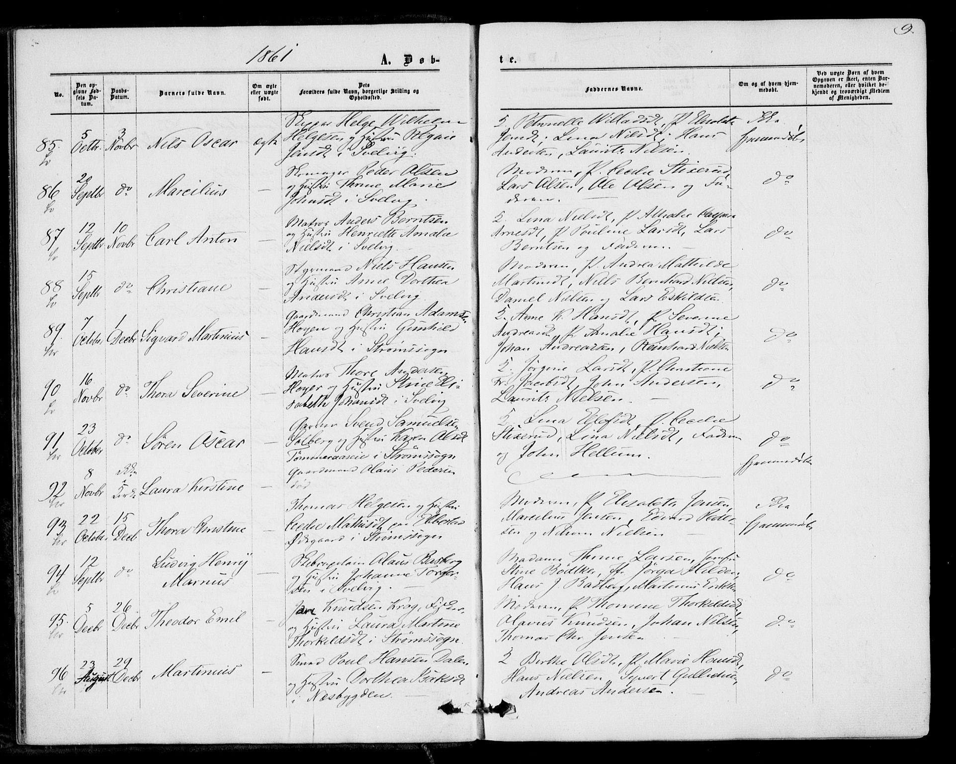 Strømm kirkebøker, SAKO/A-322/F/Fa/L0001: Parish register (official) no. I 1, 1861-1869, p. 9