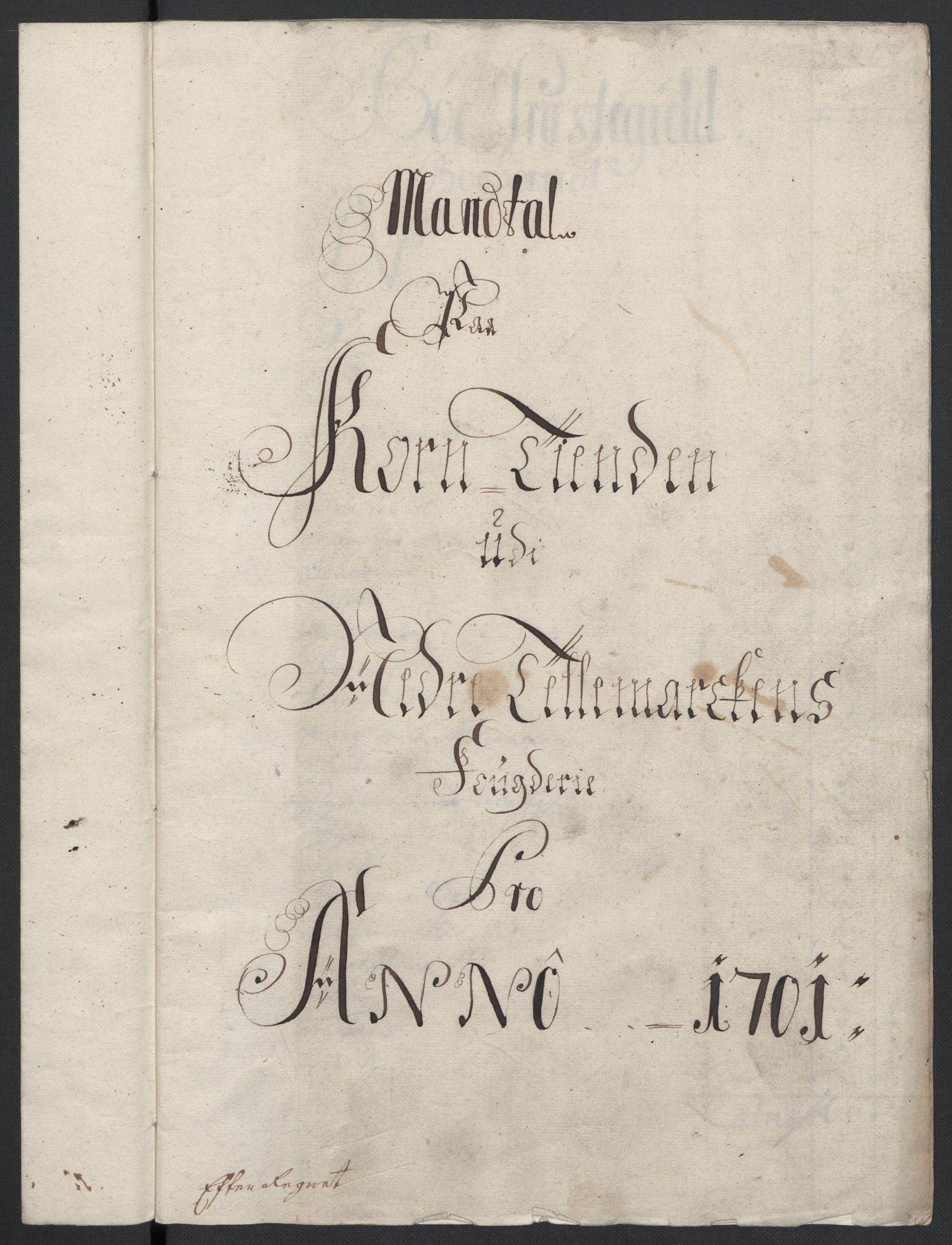 Rentekammeret inntil 1814, Reviderte regnskaper, Fogderegnskap, AV/RA-EA-4092/R36/L2105: Fogderegnskap Øvre og Nedre Telemark og Bamble, 1701, p. 27