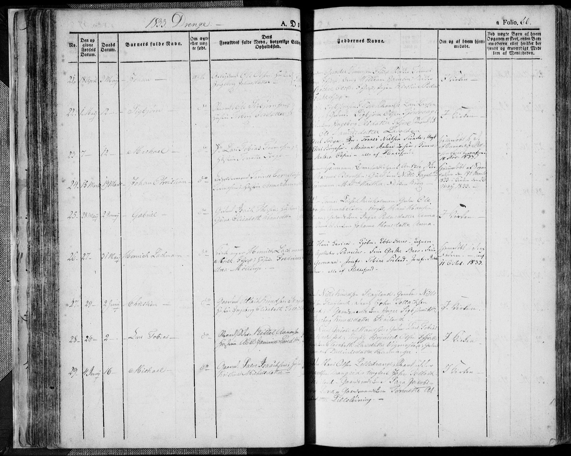 Flekkefjord sokneprestkontor, AV/SAK-1111-0012/F/Fa/Fac/L0003: Parish register (official) no. A 3, 1826-1841, p. 60