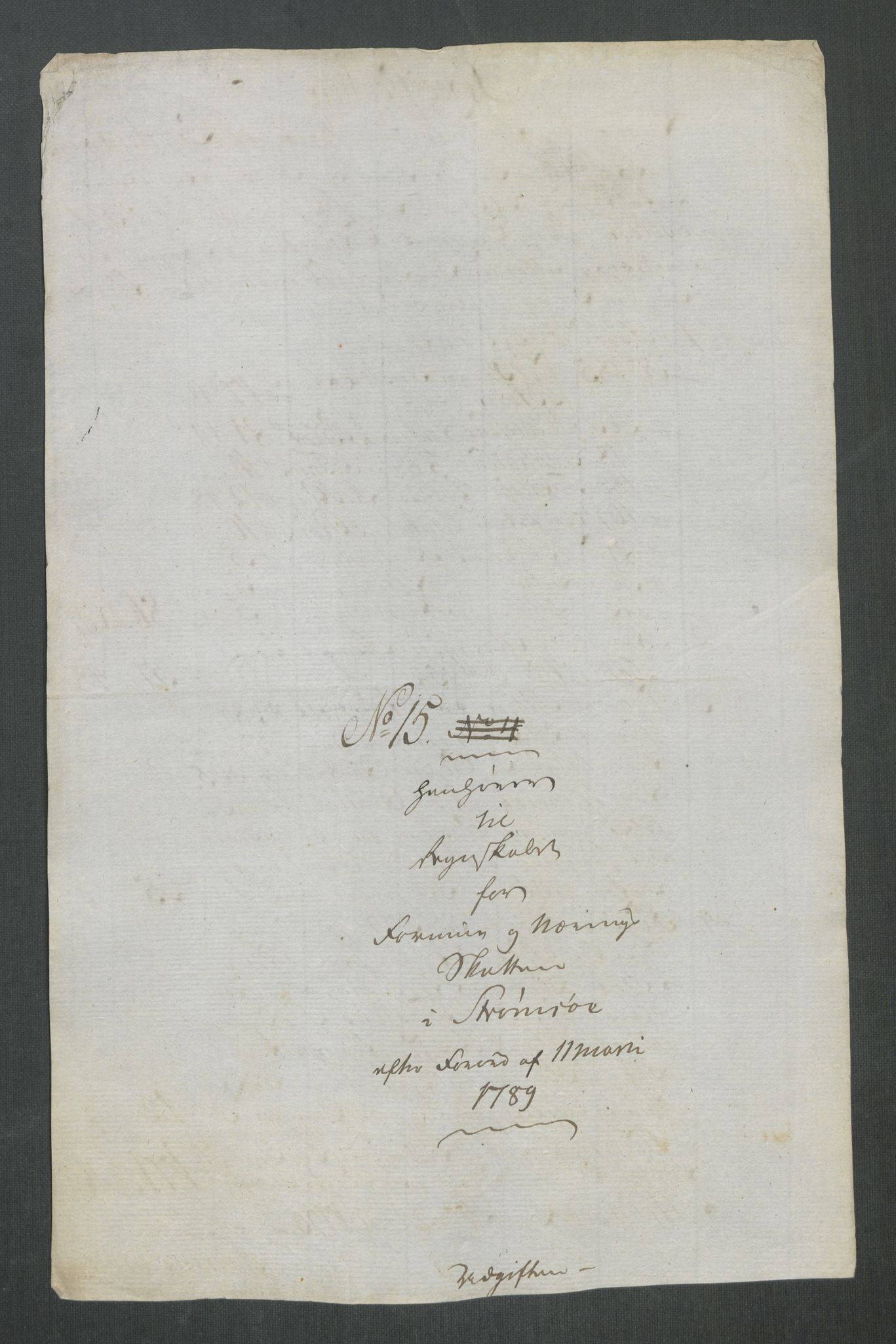 Rentekammeret inntil 1814, Reviderte regnskaper, Mindre regnskaper, AV/RA-EA-4068/Rf/Rfe/L0047: Strinda og Selbu fogderi. Strømsø, 1789, p. 269