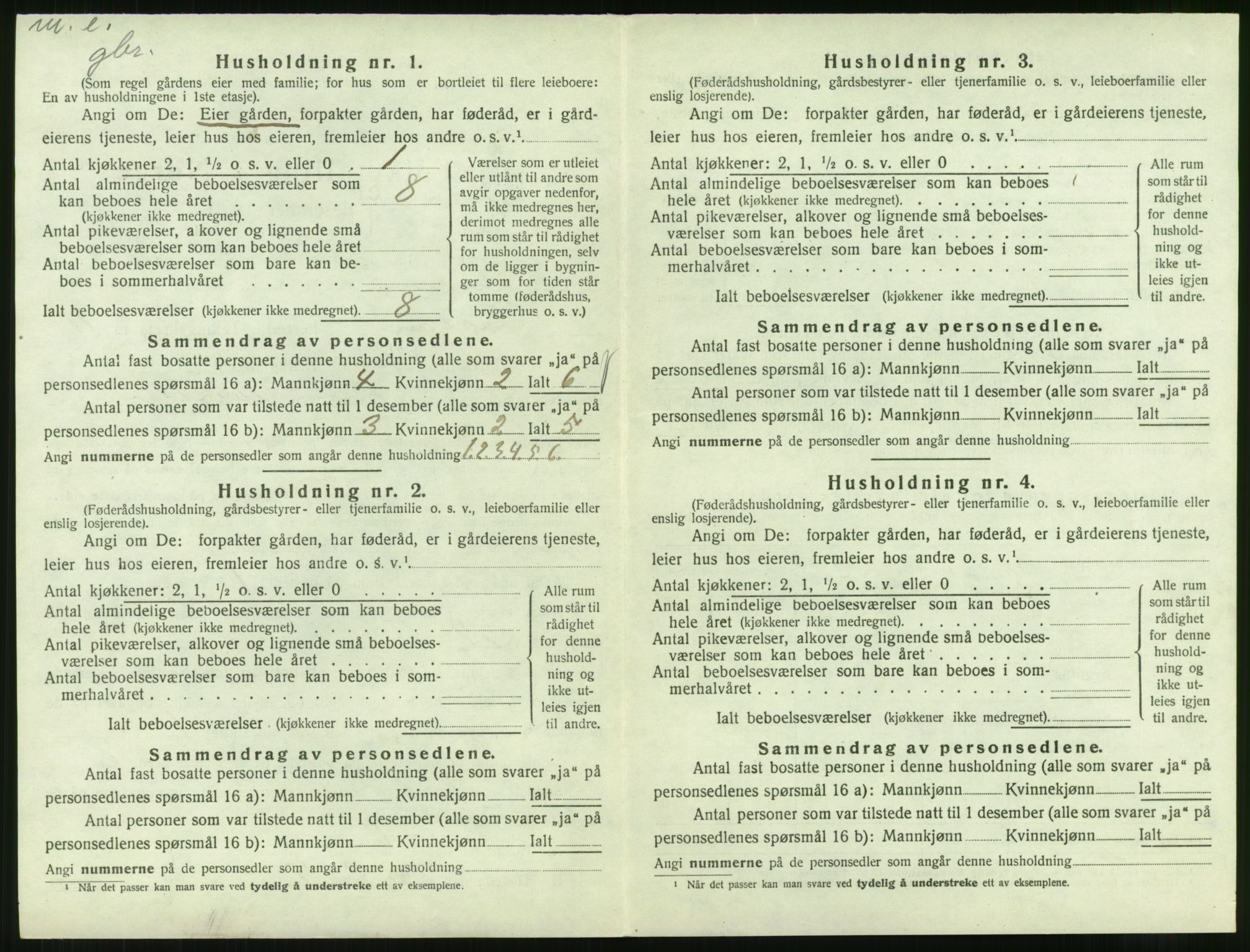 SAT, 1920 census for Vågan, 1920, p. 10330