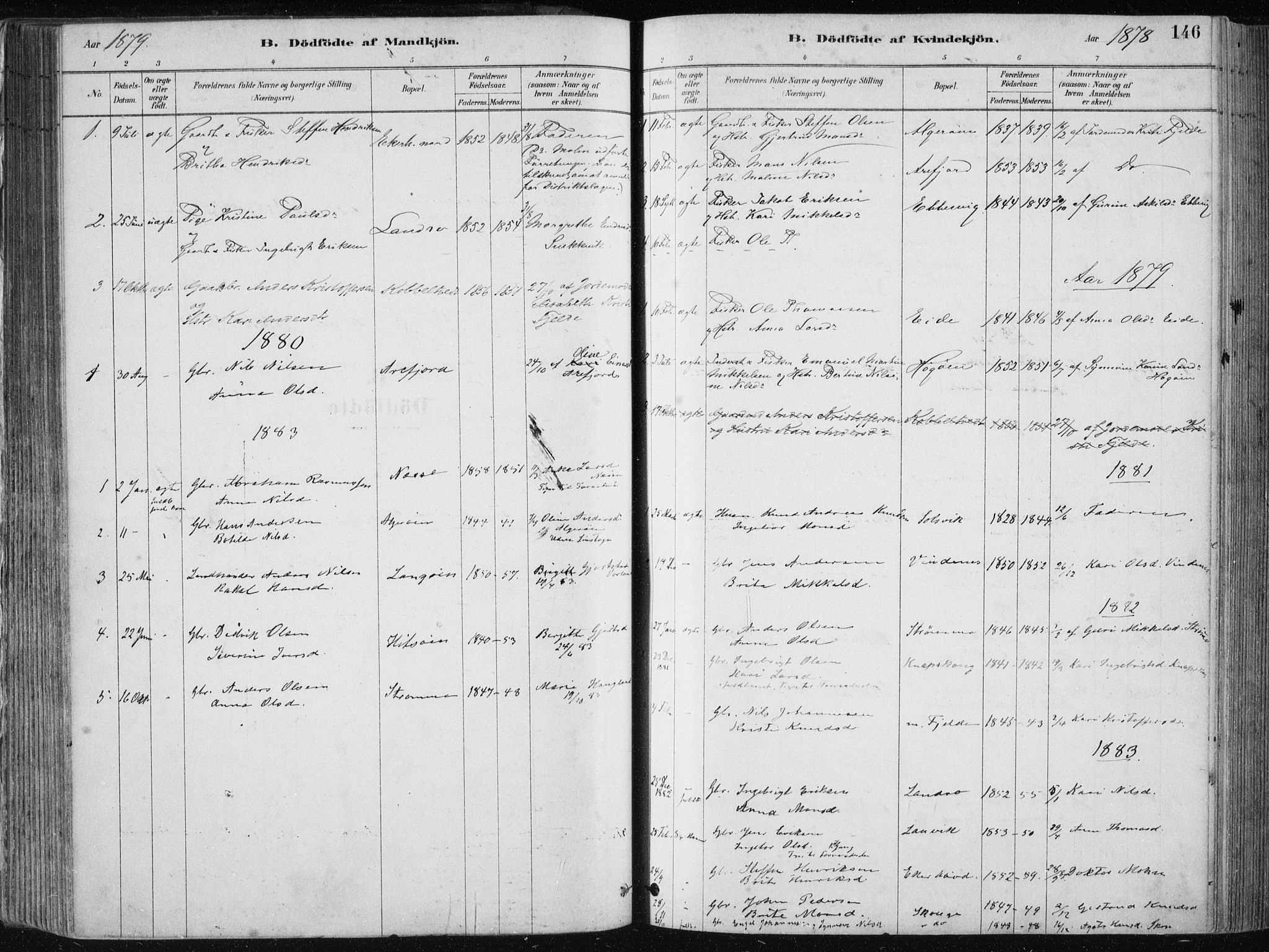 Fjell sokneprestembete, SAB/A-75301/H/Haa: Parish register (official) no. A  8, 1878-1898, p. 146