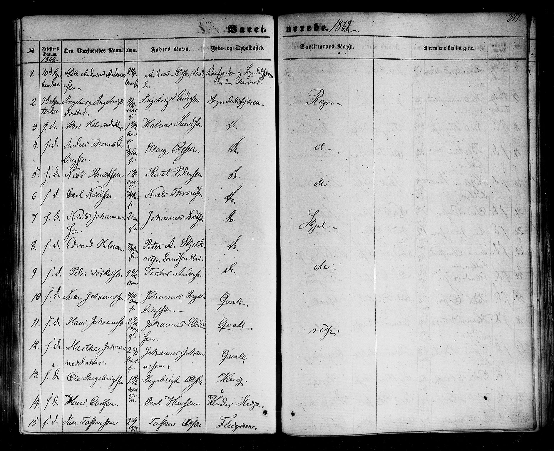 Sogndal sokneprestembete, SAB/A-81301/H/Haa/Haaa/L0013: Parish register (official) no. A 13, 1859-1877, p. 377