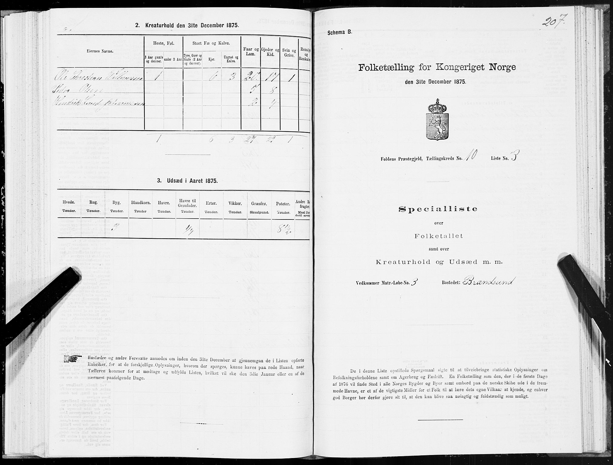 SAT, 1875 census for 1845P Folda, 1875, p. 3207